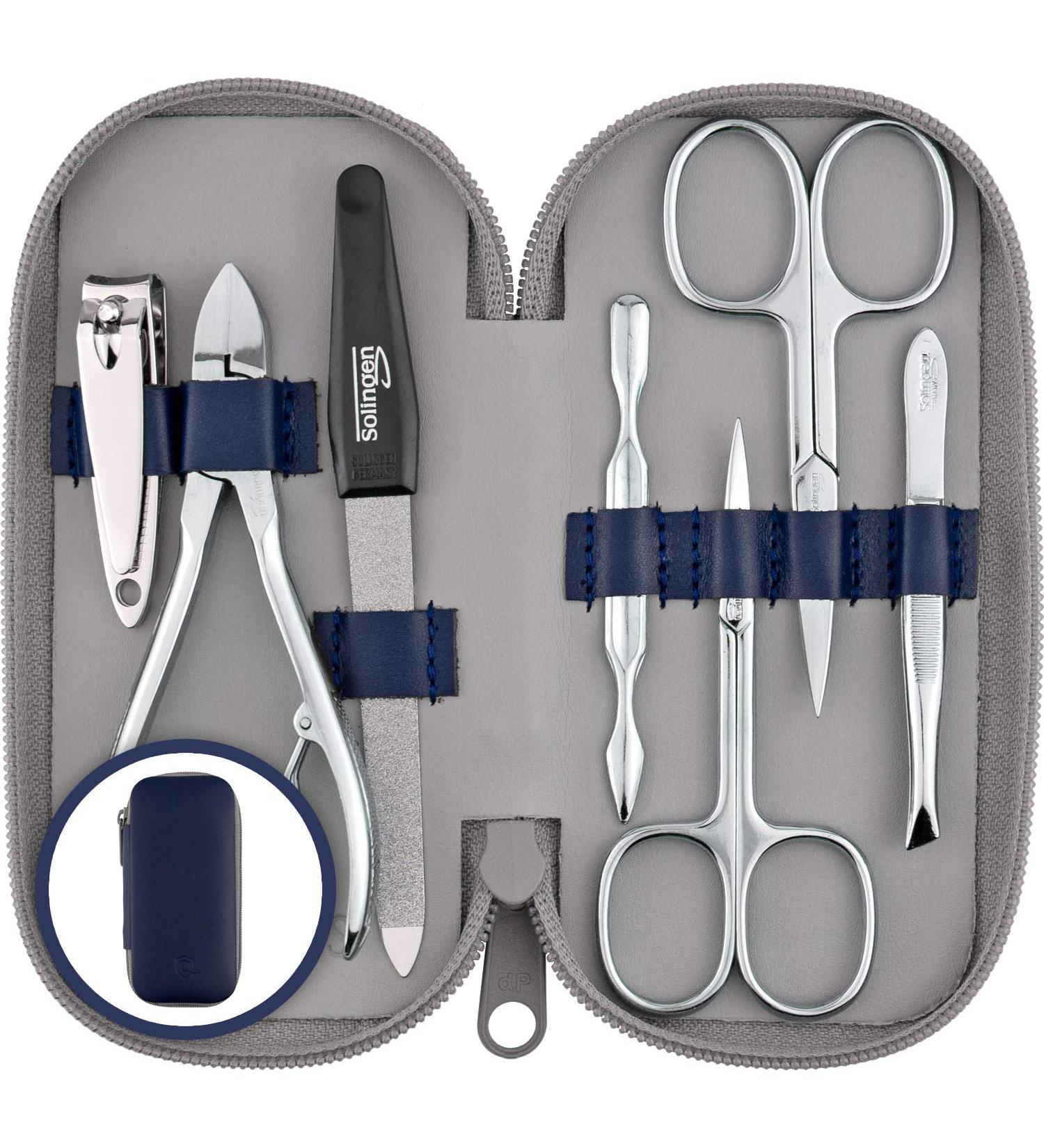 Marqus 7-Piece Manicure Set for Men & Women - Solingen Nail Tongs Real Leather Case Premium Hand & Foot Care - Made in Germany - Buy Online on GoSupps.com