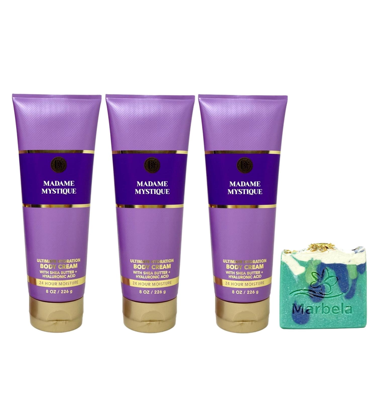 Bath & Body Works Madame Mystique 3 Pack Body Cream Bundle with an Aloe Vera Bar Soap - Full Size - Buy Online on GoSupps.com