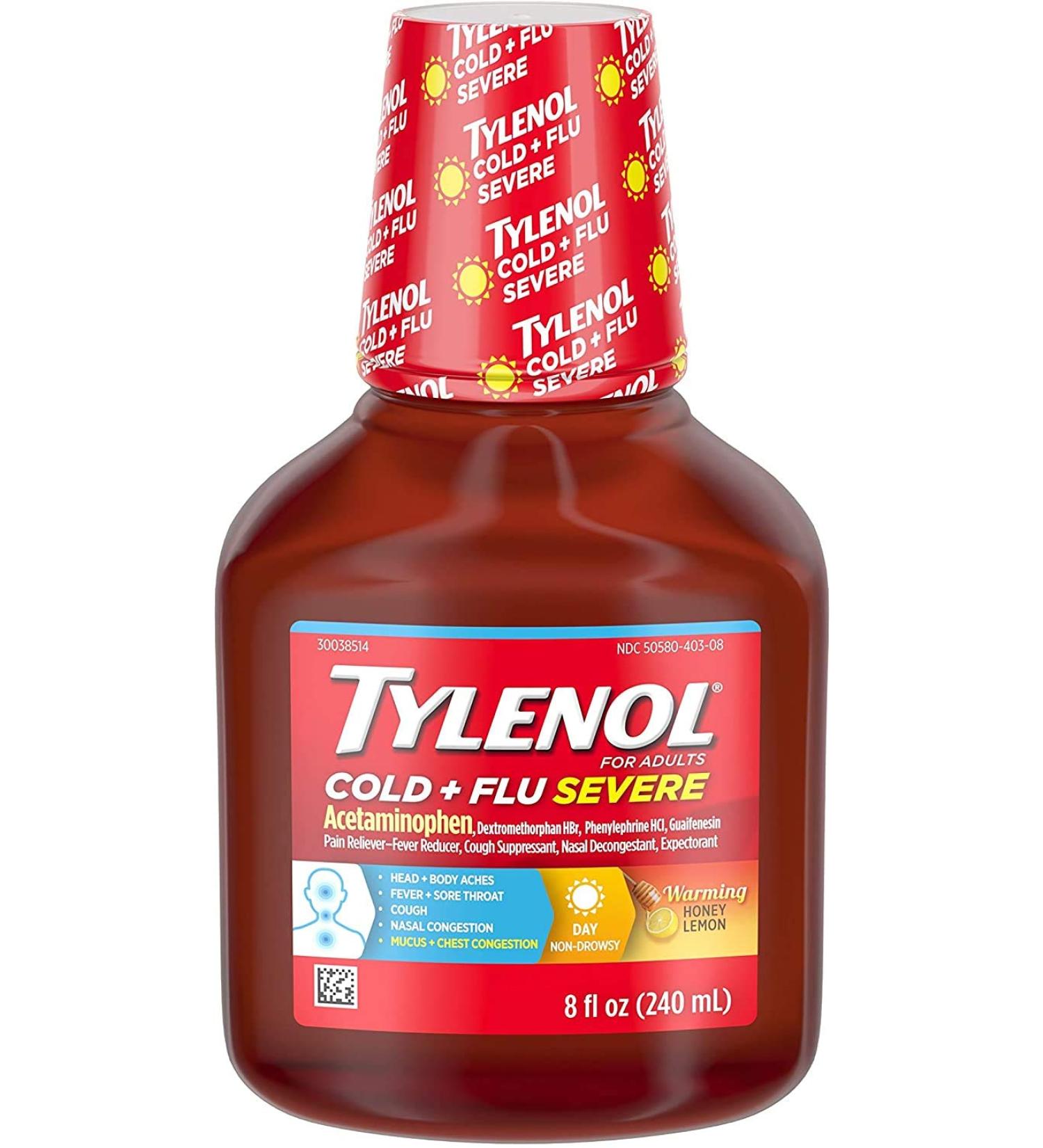 Tylnl Cld Flu Warming Hny Size 8z Tylenol Cold & Flu Server Liquid Warmming Honeylemon 8z