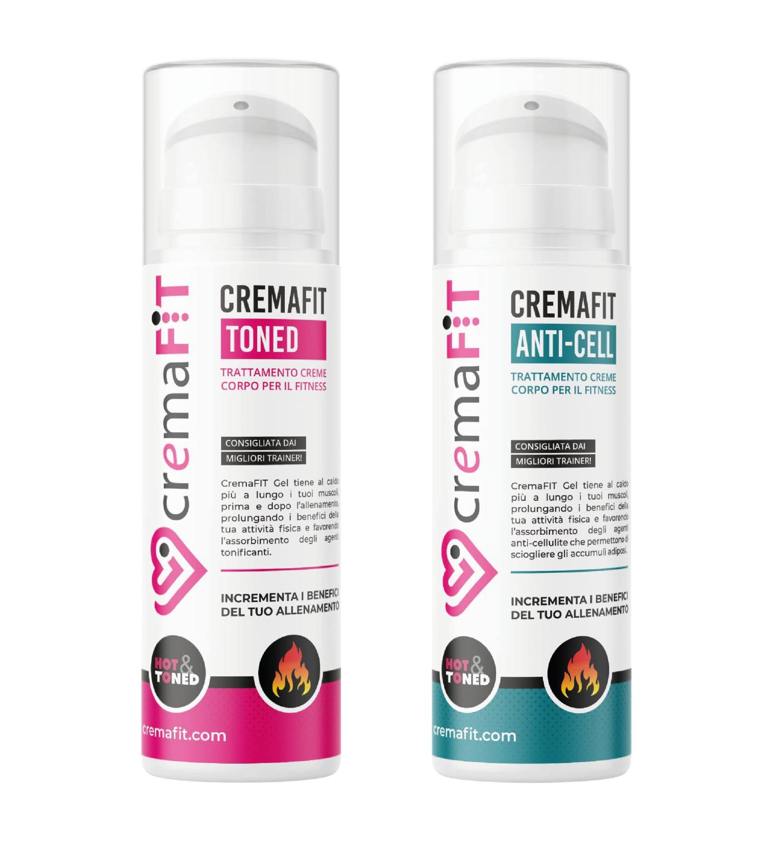 CREMAFIT Anti-Cellulite Toning Treatment (2-Set) - Strong Tightening for Legs & Buttocks 300ml - Fight Stubborn Fat & Cellulite - Buy Online on GoSupps.com