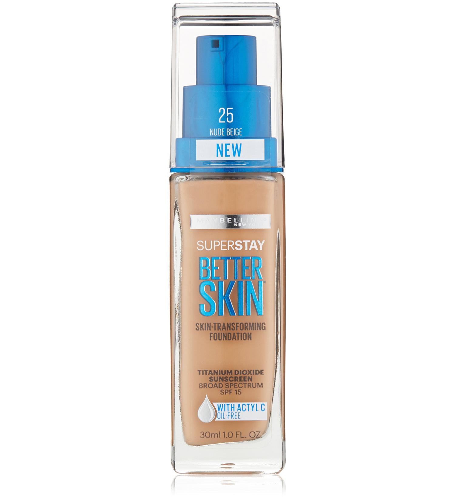 Maybelline Super Stay Better Skin Foundation, Nude Beige - 1 fl. oz. (Pack of 1) - Buy Online on GoSupps.com