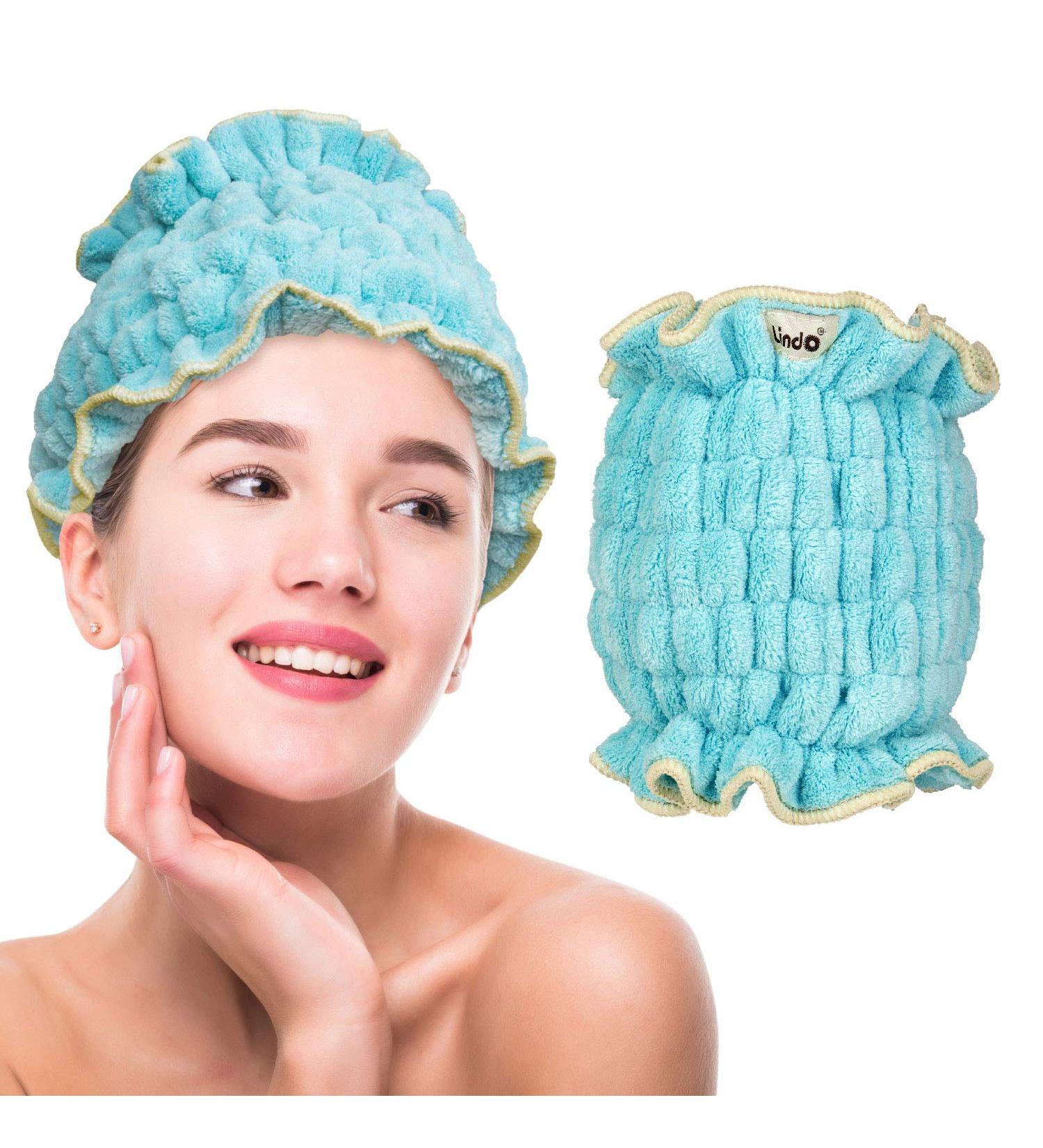 Lindo Hair Crown | Fast-Drying Hair Towel | Ultra Soft Microfiber | Absorbs Water 3X Faster | One Size Fits Most (Mint) - International Shipping Available - Buy Online on GoSupps.com