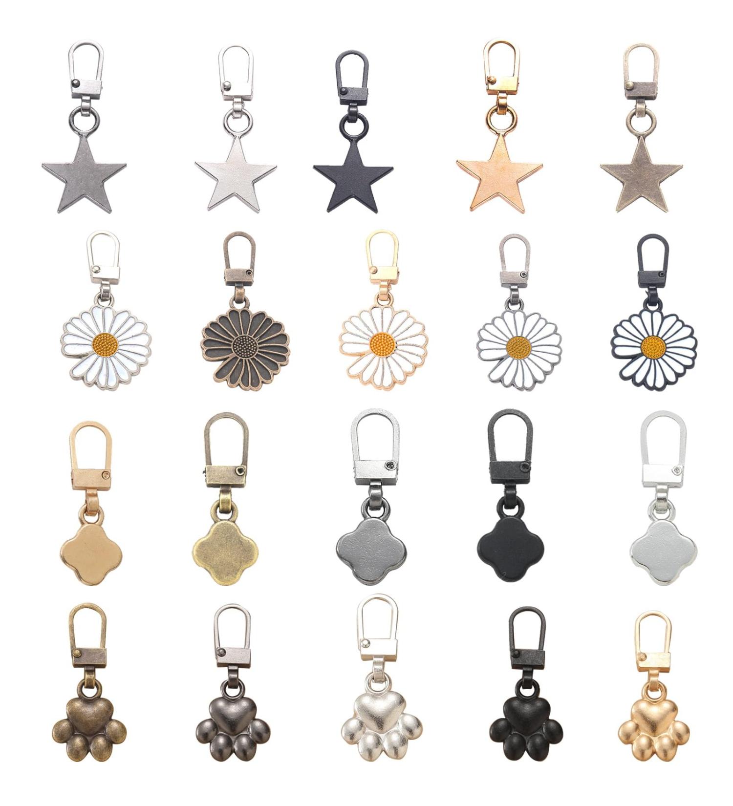 20-Piece Zipper Replacement Set - Metal Zip Pendants in 5 Colors for Jackets Cases & Boots - International Shipping - Buy Online on GoSupps.com