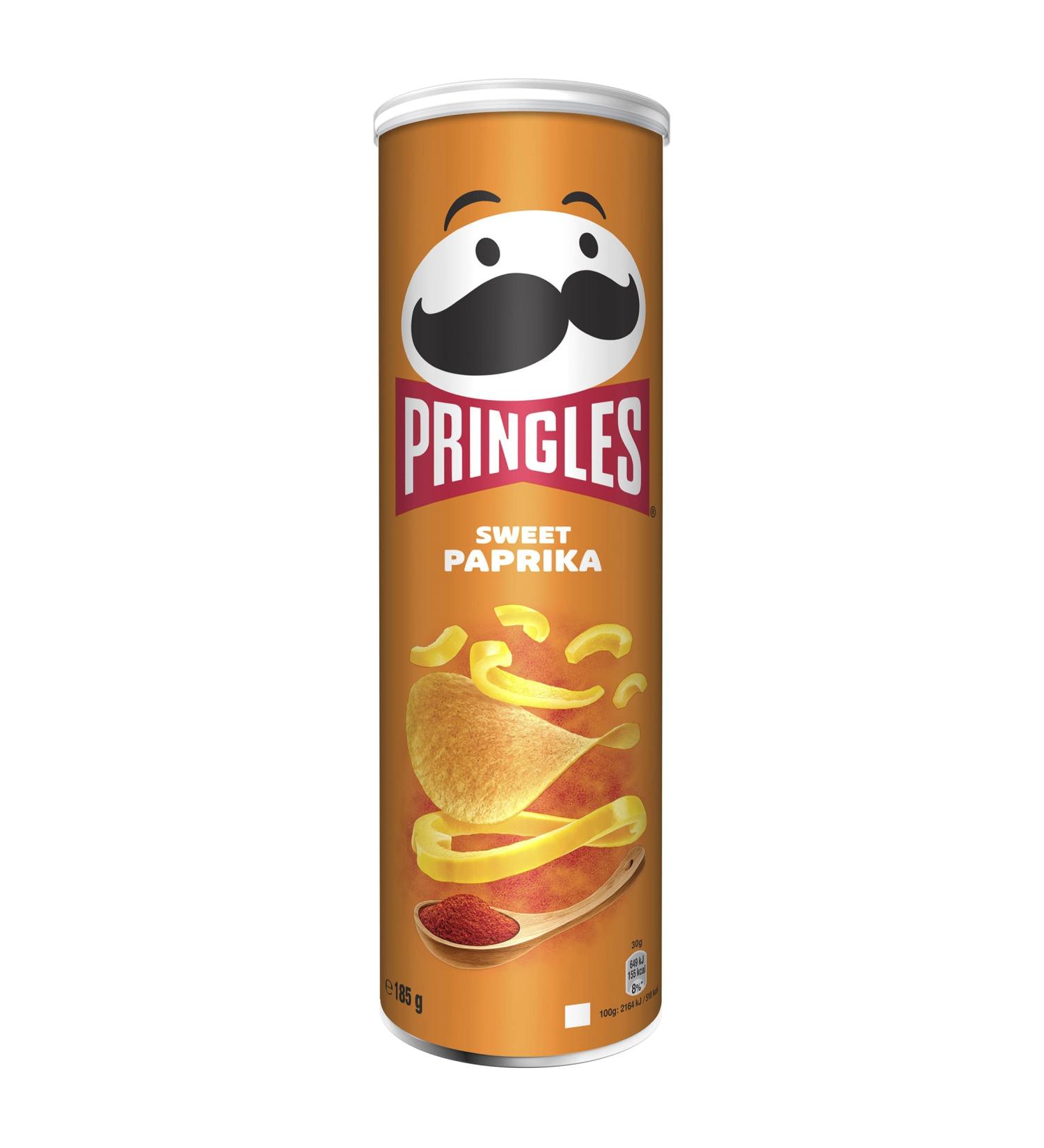 Pringles Sweet Paprika 185g - Irresistible Crisp Chips in Practical Can | Shop Internationally for Snacks - Buy Online on GoSupps.com