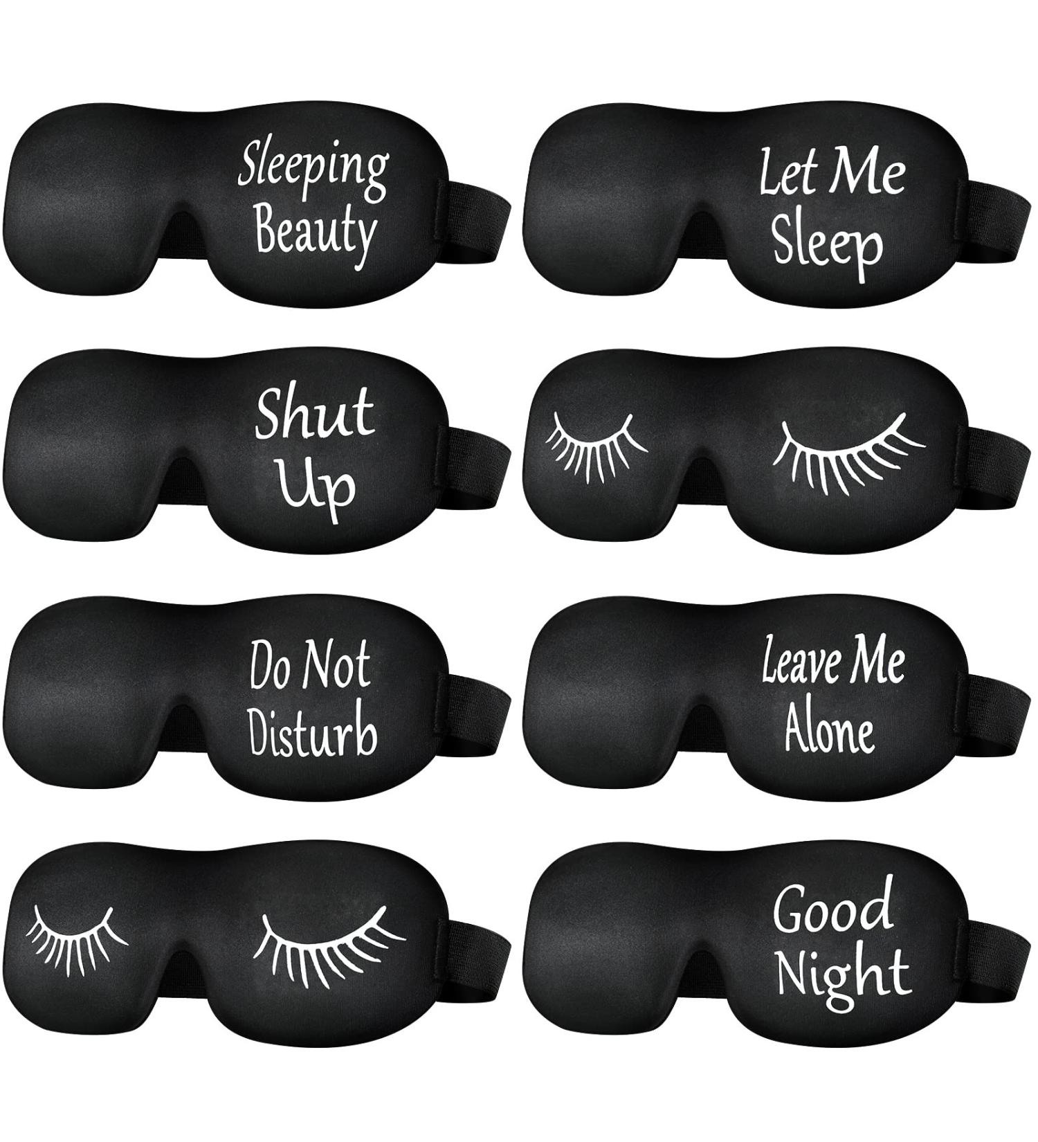 8-Piece Black Eyelash Sleep Mask Set | 3D Contoured Silk Eye Mask for Men and Women | Adjustable Strap for Sleeping, Travel, Meditation - Buy Online on GoSupps.com