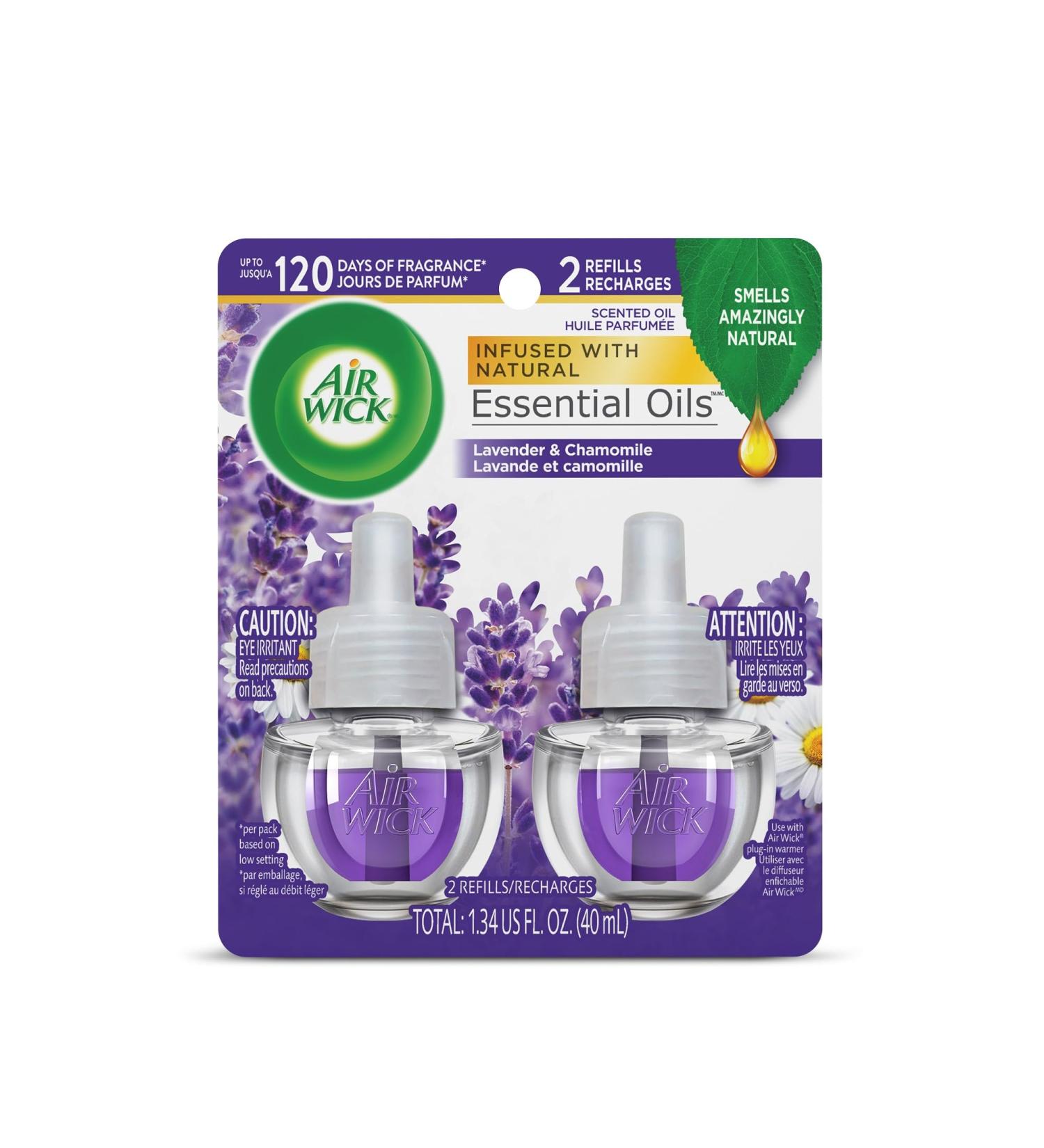 Air Wick Plug-In Scented Oil Refill 2ct - Lavender & Chamomile Essential Oils | International Shipping Available - Buy Online on GoSupps.com