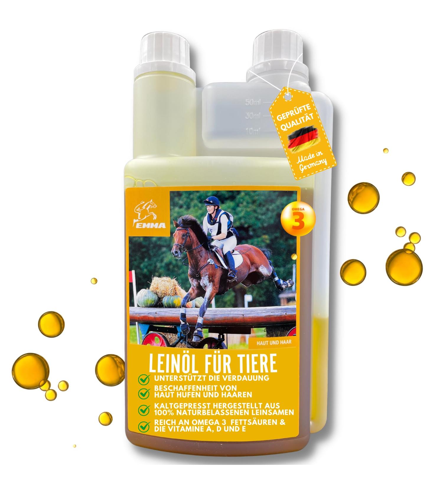 Linseed Oil Horses Dogs Cats I Barf Oil I Linseed Oil Horse Oil Omega 3 I Fatty Acids 3 6 I Cold Pressed 100% Coat Shiny Skin - Buy Online on GoSupps.com