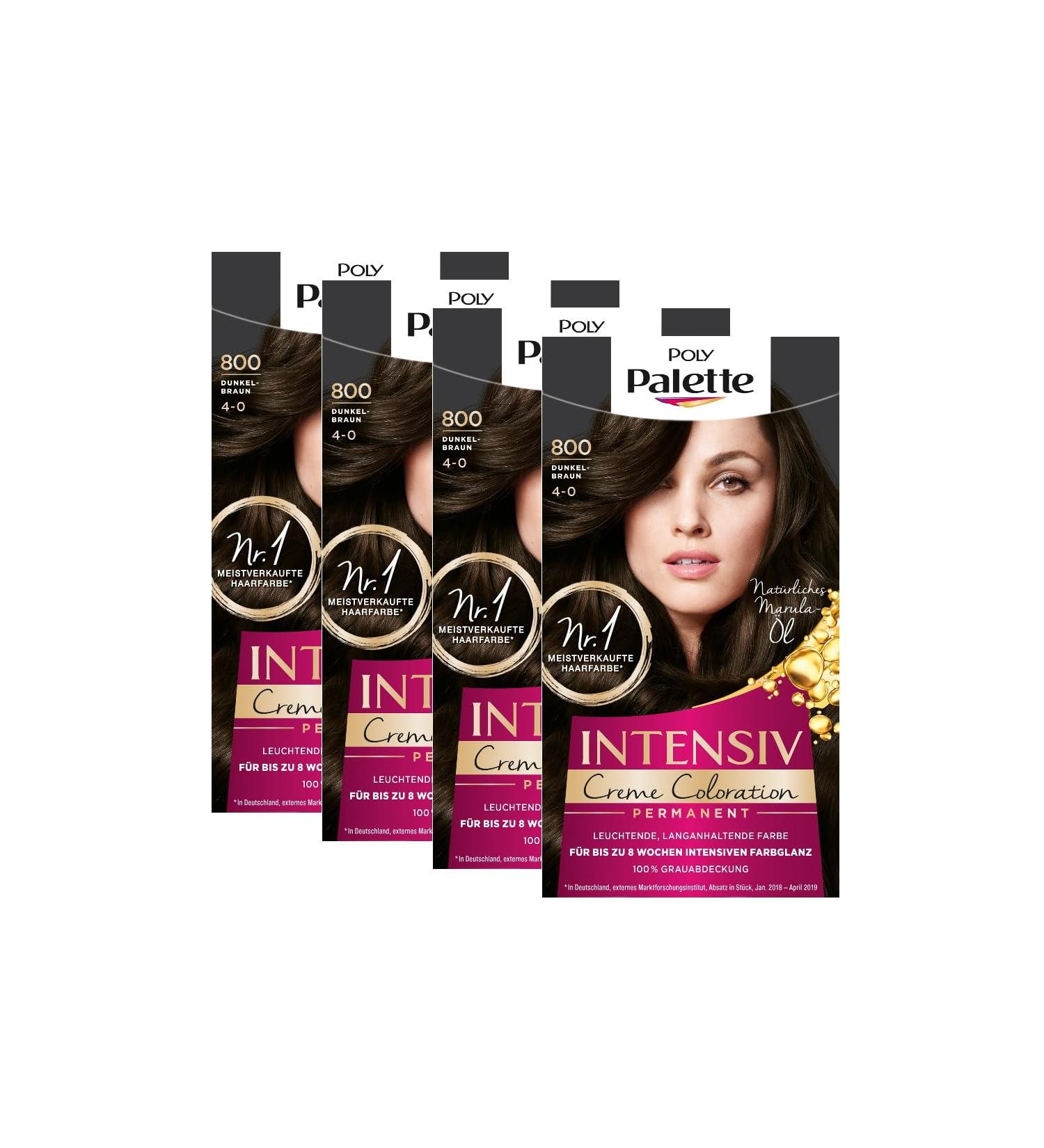 handle POLY PALETTE Intensive cream Coloration 40800 dark brown level 3 4 x 115 ml permanent coloring for up to 8 weeks of intensive color brilliance and 100 gray coverage 115 ml 4er Pack - Buy Online on GoSupps.com