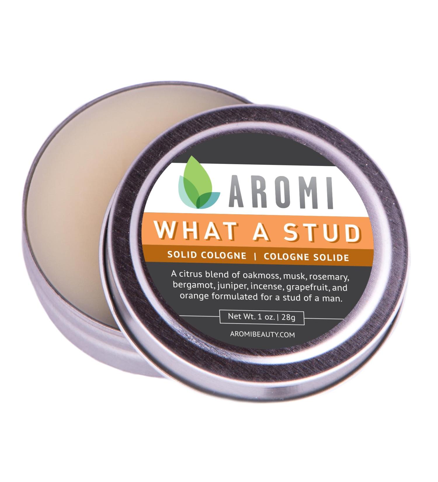 Aromi Solid Cologne | Fresh Light Men's Scent Vegan Cruelty-free Wax Oakmoss Musk Rosemary Fragrance Gift Travel Alcohol-free (What a Stud) - Buy Online on GoSupps.com