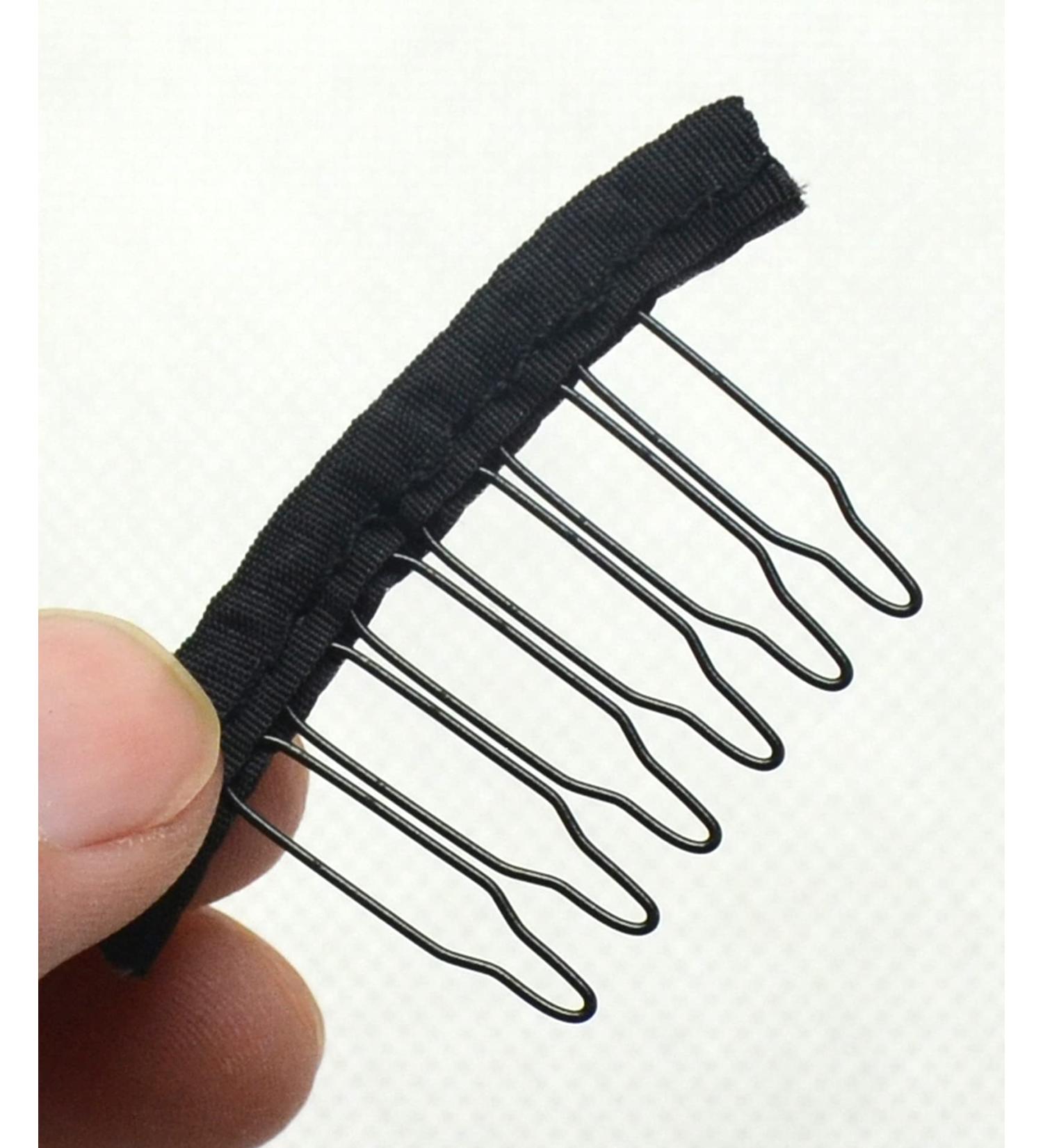 Jozlynn 12pcs Wig Combs with 6 Teeth Clips for Hairpiece Caps DIY - Black (12 pcs) - Buy Online on GoSupps.com