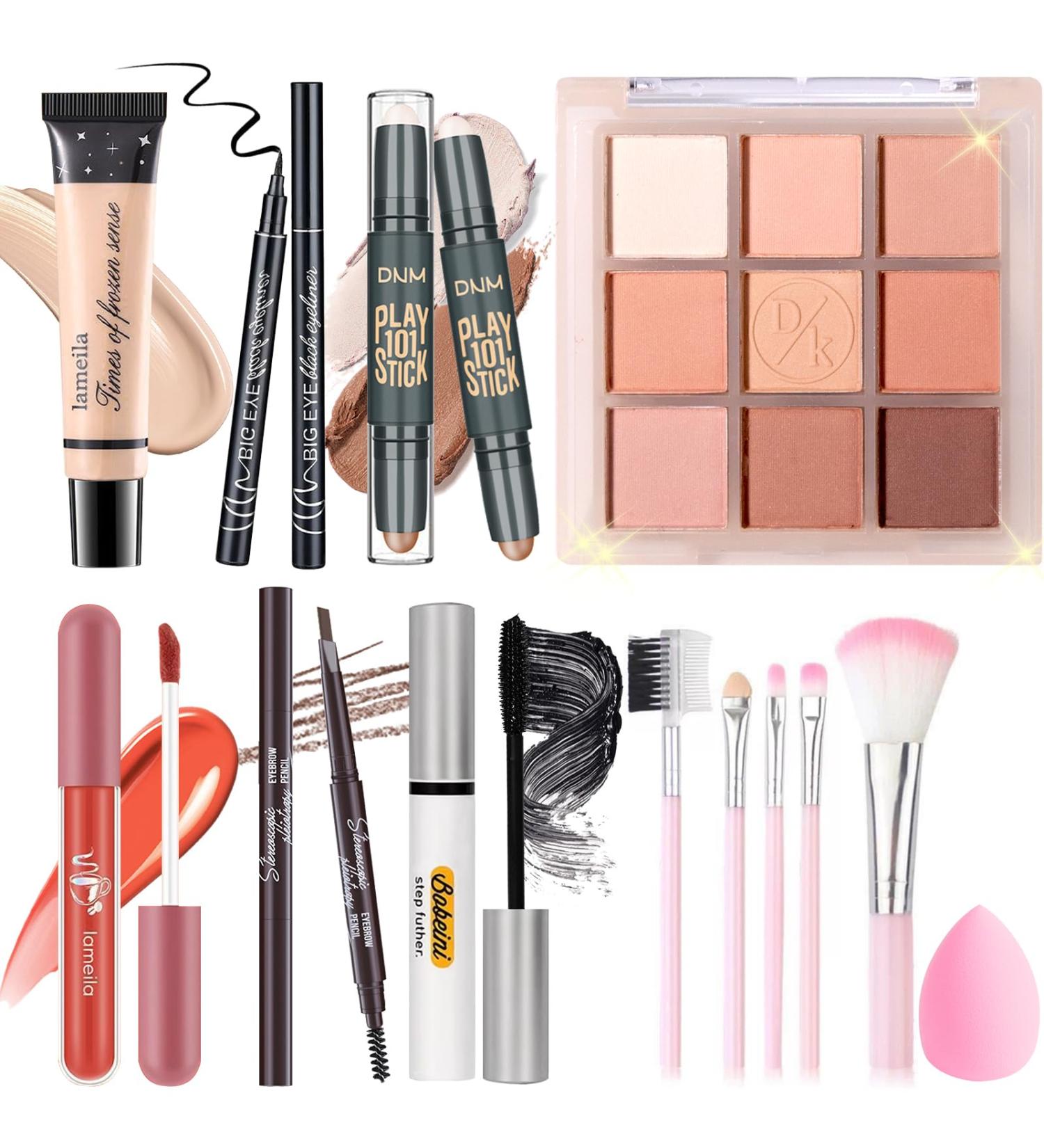 Ultimate Makeup Set Kit for Women Girls & Teens - 9 Color Eyeshadow Foundation Eyebrow Pencil & More - Perfect Gift for All Makeup Lovers - Buy Online on GoSupps.com