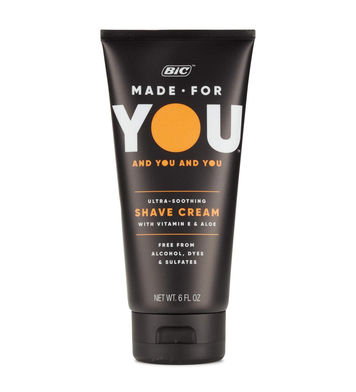 Made For You Shaving Cream - Unisex Shave Cream with Aloe Vera, Vitamin E, and Argan Oil for Moisturized & Protected Skin - Buy Online on GoSupps.com