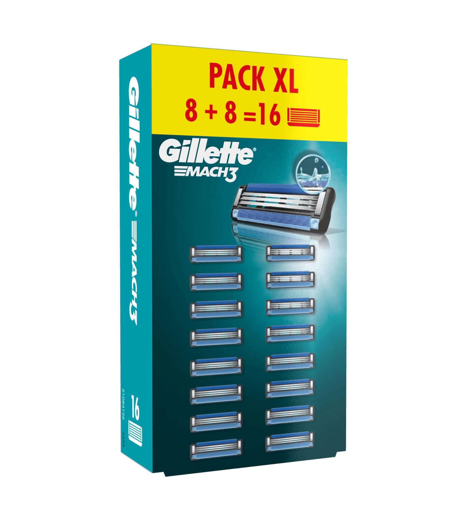 Gillette Mach3 Men's Razor Blade Refills 3 Blades Pack of 2 x 8 Blade Refills Stronger Than Steel Blades - Buy Online on GoSupps.com