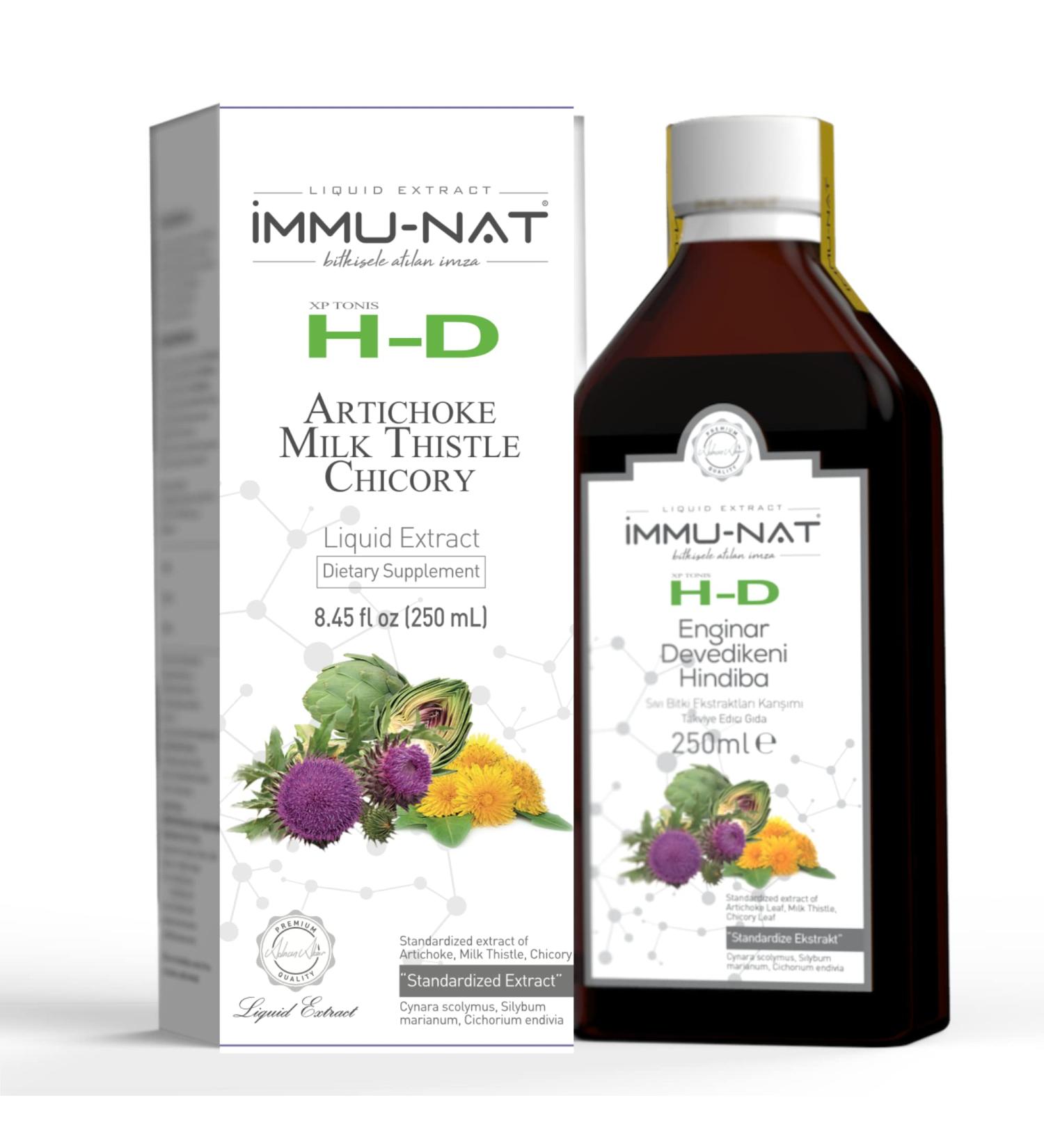 Immu-nat H-D Herbal Liver Detox Liquid Supplement - Supports Gut Health & Kidney Function - Milk Thistle, Artichoke, Chicory - Non-GMO - 8.50oz - Buy Online on GoSupps.com