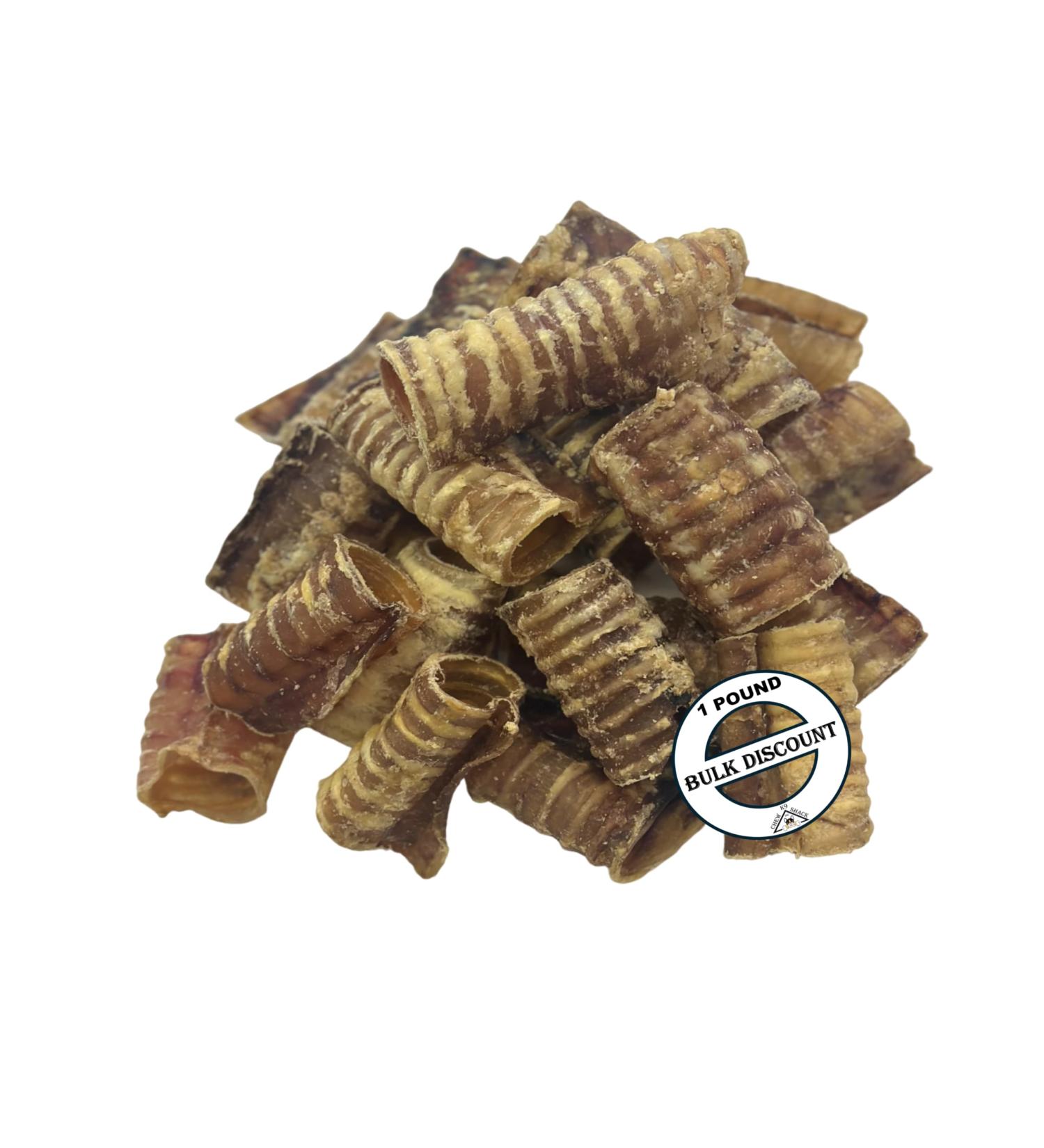 Beef Trachea Dog Treat - 2"-5" INCH 1 Pound Pack * All Natural - Single Ingredient Slow Roasted Dental Chew Helps HIPS and Joints - Huge 1 LB Pack! Wholesale Prices - Buy Online on GoSupps.com