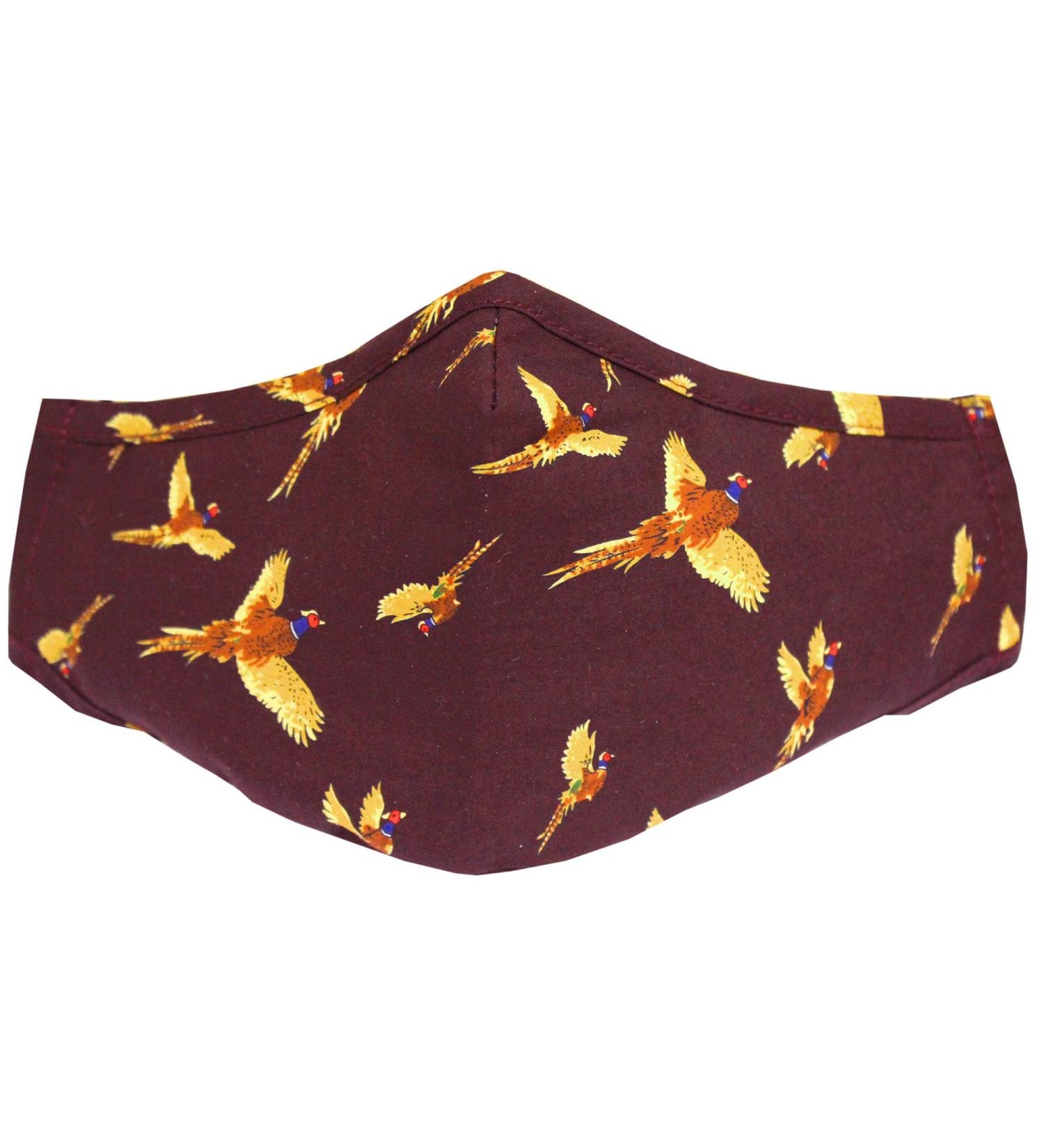 100% Cotton Washable & Reusable Face Mask - Flying Pheasants Design | International Shipping Available - Buy Online on GoSupps.com