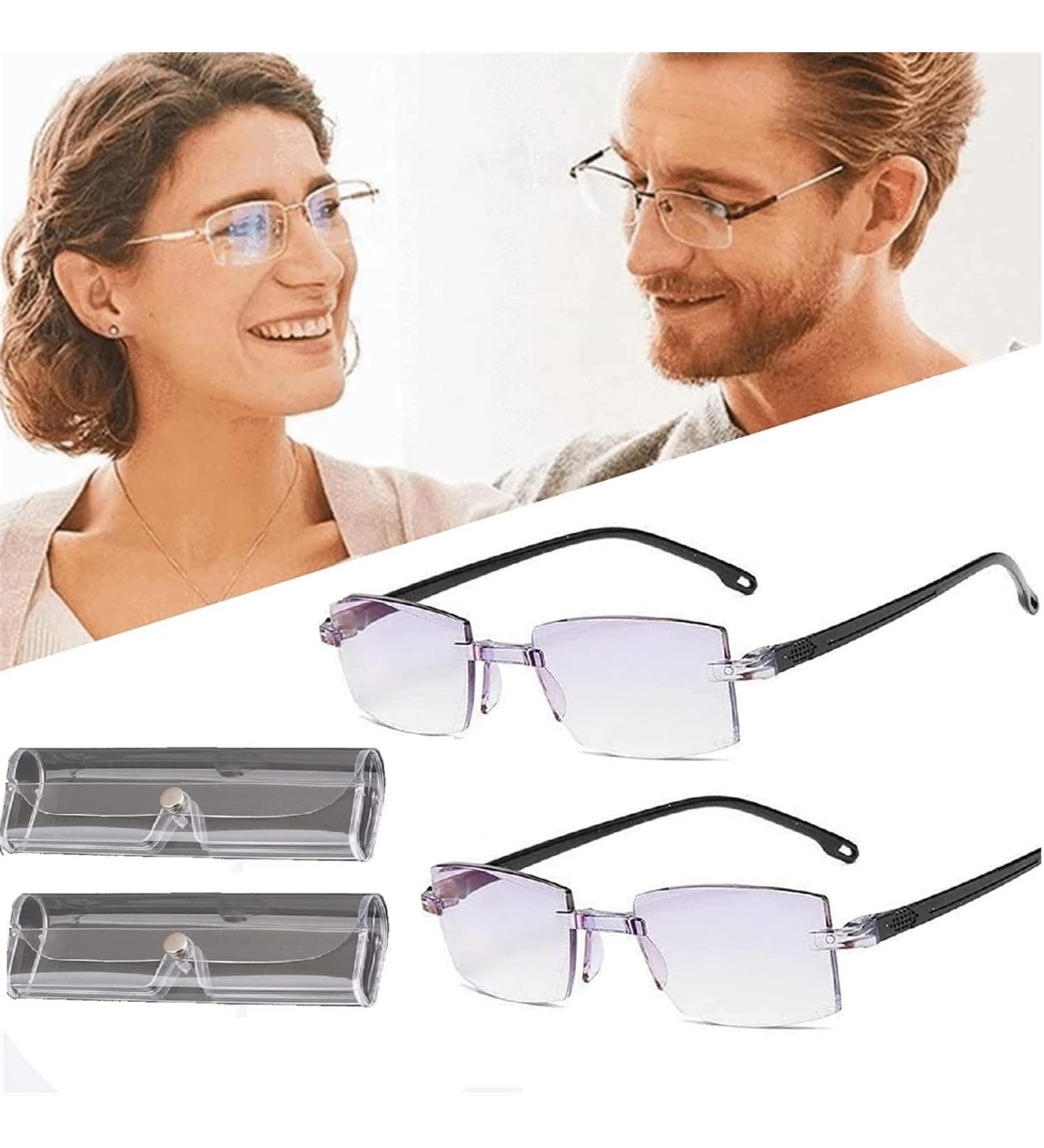 Luckxyy 2PC Autofocus Reading Glasses +3.50 | Anti-Blue Light Readers for Men & Women | Includes Glasses Case - Buy Online on GoSupps.com