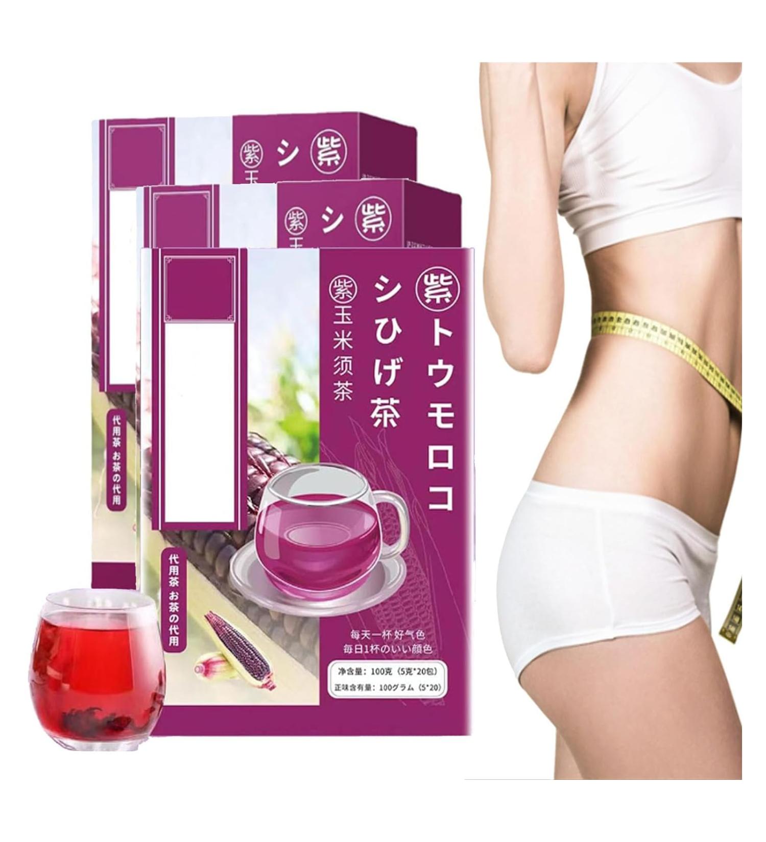 Highly Popular In Japan Detoxifying and Nourishing Purple Corn Husk Tea Detox Tea For Body Cleanse For Women Detox Tea For Body Cleanse Organic 100% Organic With Tea Purple Corn Husk (3BOX) - Buy Online on GoSupps.com