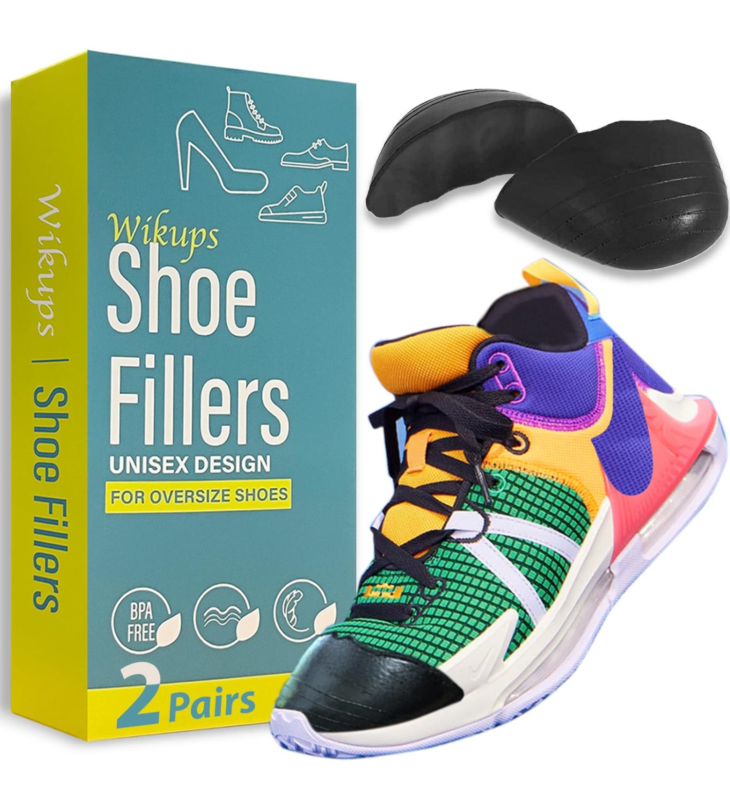 Shoe Fillers for Loose Shoes - Anti-Slip Toe Inserts for Perfect Fit | 2 Pairs Black - Buy Online on GoSupps.com