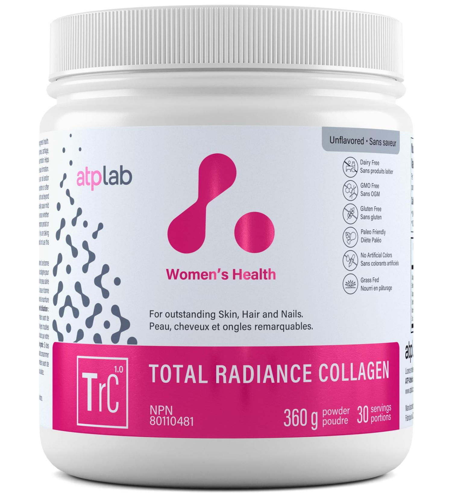 ATP LAB Total Radiance Collagen Powder - Unflavoured 360g | Premium Vegan Hydrolyzed Collagen for Skin Hair & Nails - International Shipping - Buy Online on GoSupps.com