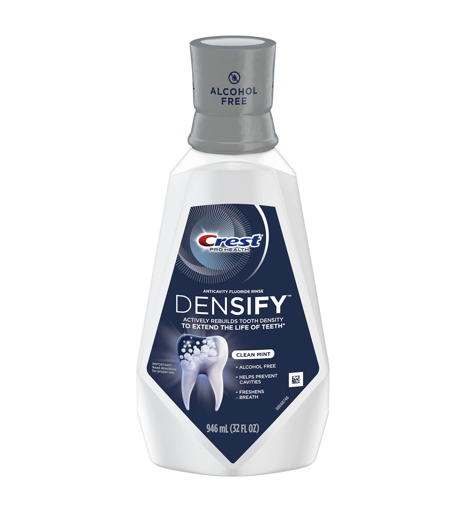 Crest Pro Health Densify Fluoride Mouthwash 1L - Alcohol Free, Cavity Prevention, Strengthens Enamel - Clean Mint - Buy Online on GoSupps.com