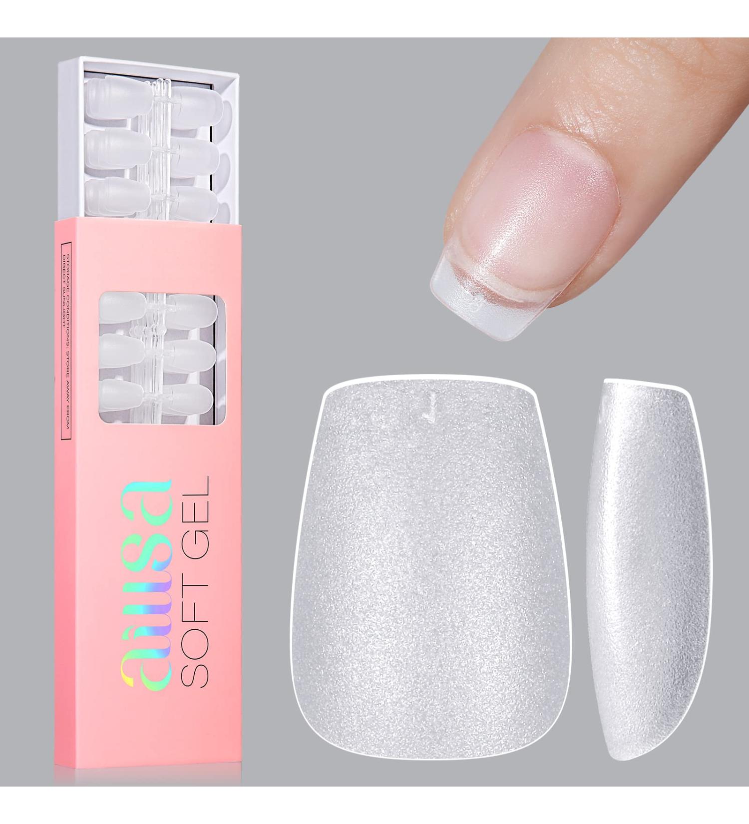 AILLSA Ultra Short Coffin Nail Tips - 240 PCS Matte Soft Gel Full Cover False Nails for DIY Press On - 15 Sizes Pre-shaped Clear Acrylic Tips - Buy Online on GoSupps.com