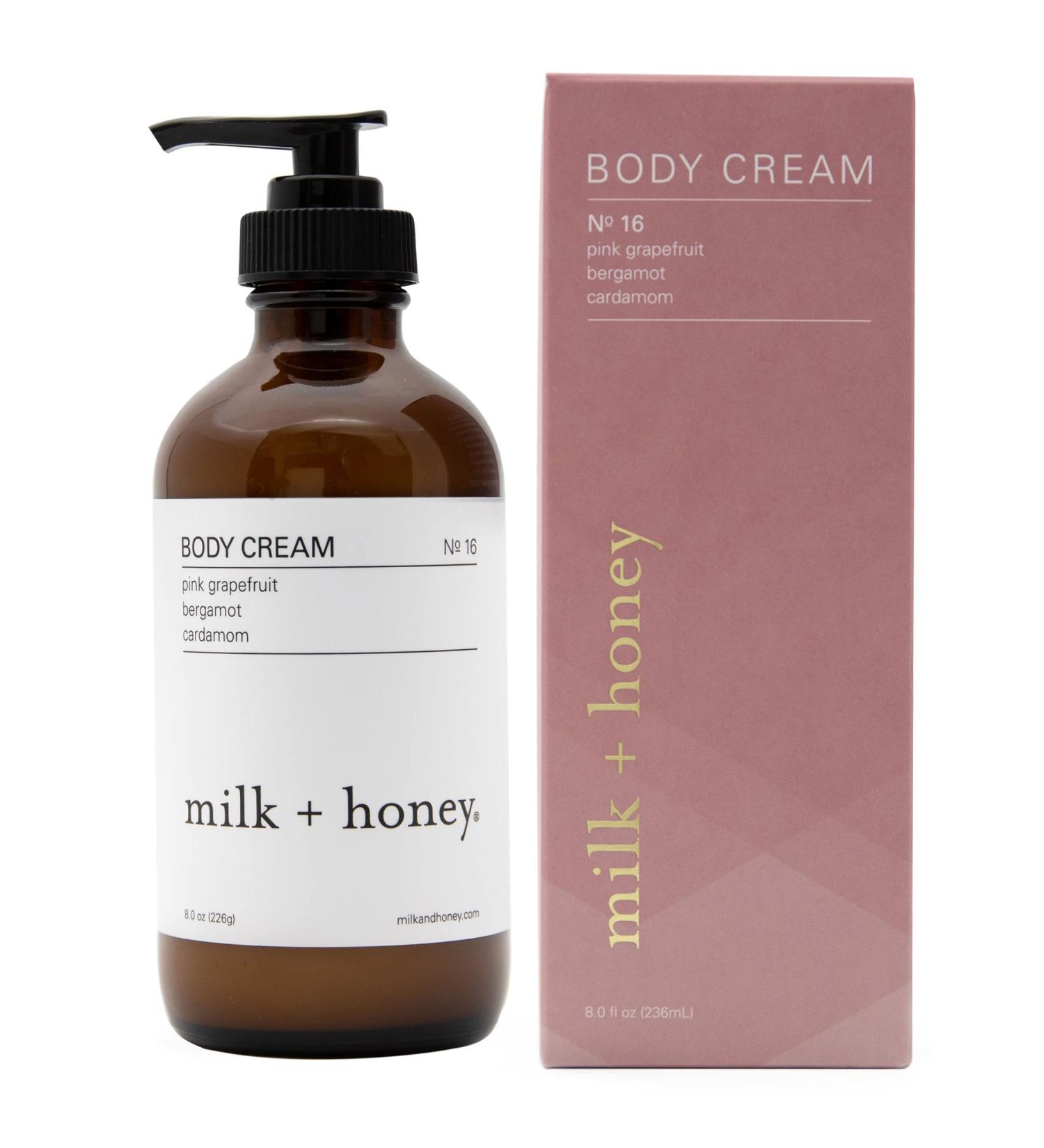 Milk + Honey Rich Body Cream No. 16 - Pink Grapefruit Bergamot & Cardamom - 8 oz Ultra-Nourishing Moisturizing Lotion for Women and Men - Buy Online on GoSupps.com