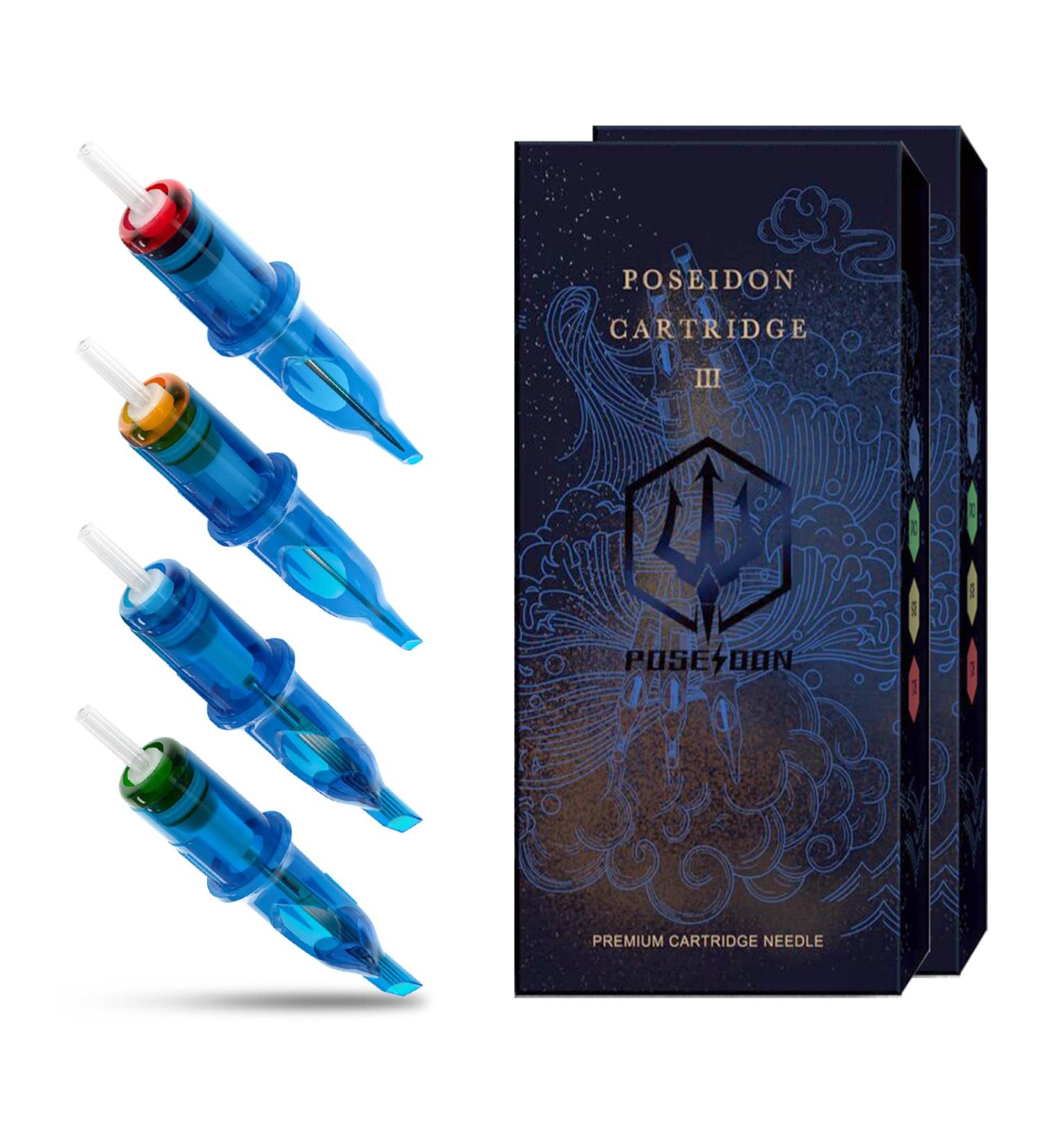 POSEIDON V3 Tattoo Cartridge Needles 30PCS Mixed Sizes 5RL, 7RL, 5RM, 7RM, 5M1, 7M1 - Disposable Steriled Safety Cartridges with Membrane - 30pcs #12 Standard - Buy Online on GoSupps.com