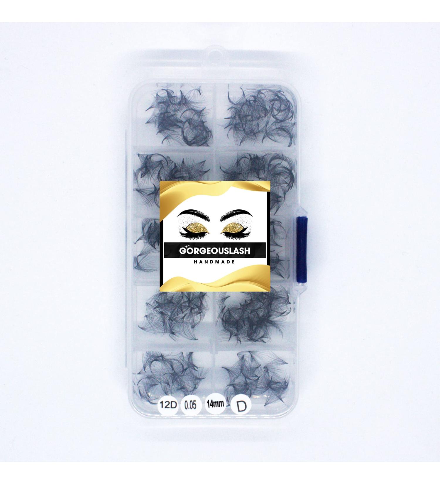 Shop 12D Lashes - 1000 Premade Loose Lash Fans | Handmade Eyelash Extensions (D Curl 14mm - Buy Online on GoSupps.com