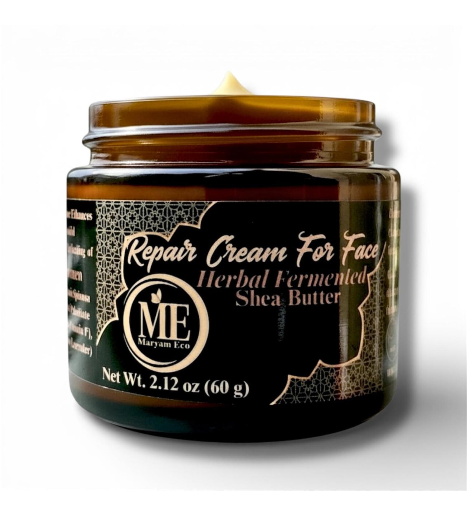 Herbal Fermented Shea Butter Repair Face Cream 2.12 oz | Anti-Wrinkle Hydrating & Protective for Dry Sensitive Skin | Repairs Damaged Skin| Made in Morocco with Pure Natural Ingredients - Buy Online on GoSupps.com