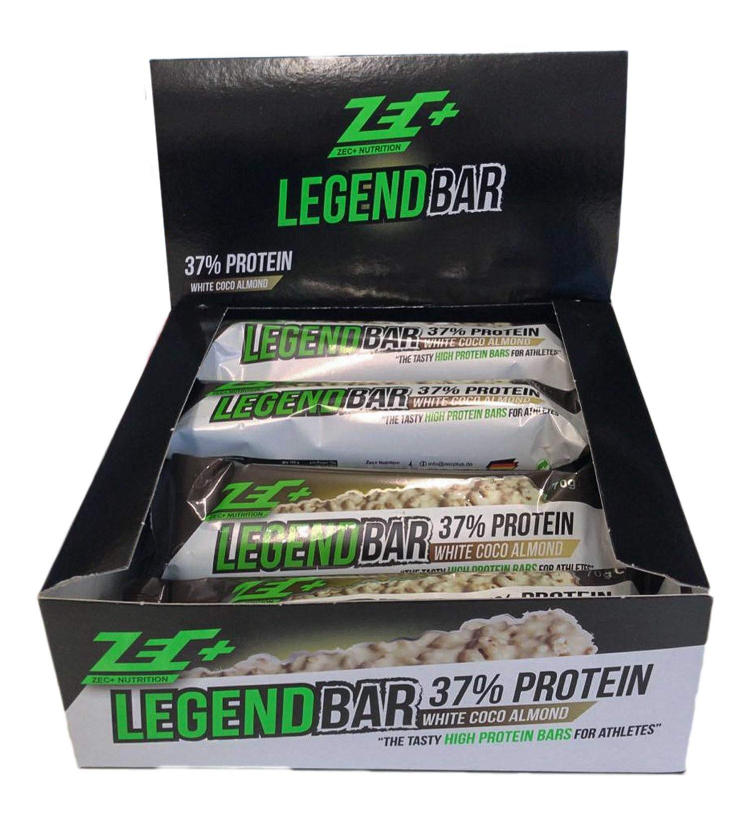 ZEC+ Nutrition Legend Protein Bar - Coconut Almond Flavor 12 Bars (840g) 37% Protein & Amino Acids - Buy Now! - Buy Online on GoSupps.com