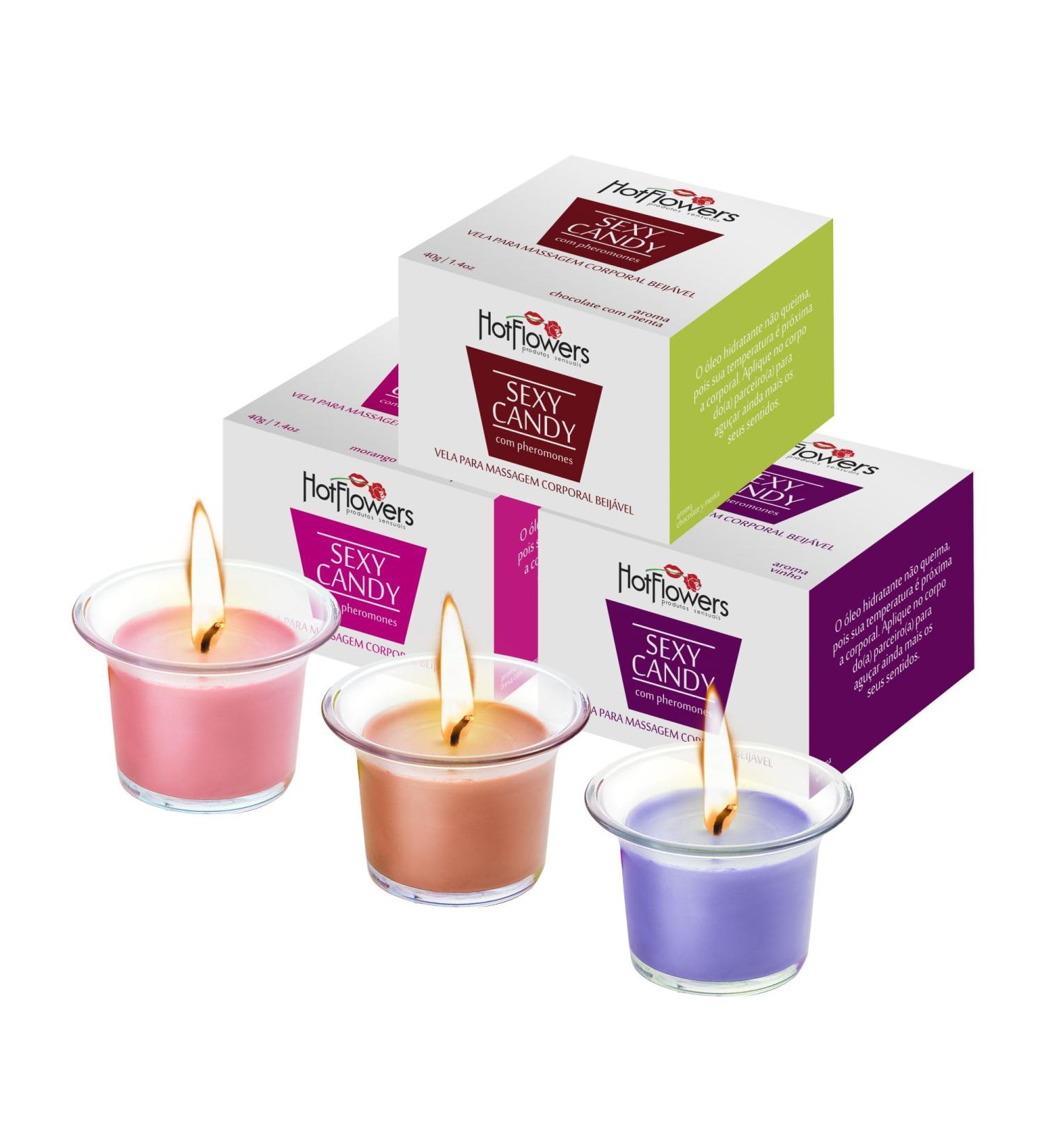 Buy HOT Flowers Kissable Massage Candle - Skin Safe Low Heat Moisturizing Wax Play | Set of 3 - International Shipping Available - Buy Online on GoSupps.com