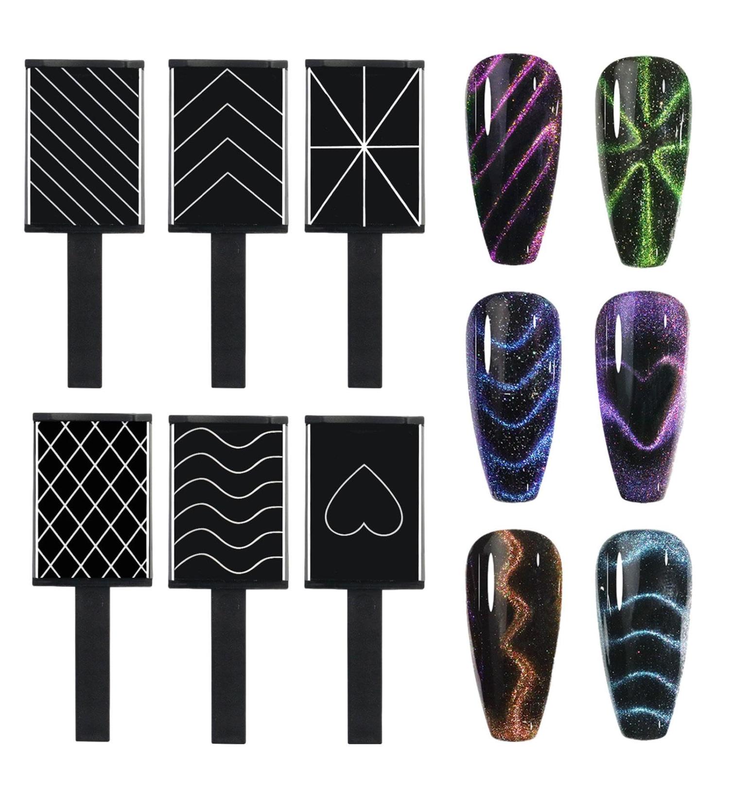 Nail Magnet Set Tools Nail Polish Set Polish Magnet Cat Eye Magnet for Nails Strong Suction Nail Polish Cat Eye Magnet Board Magnet - Buy Online on GoSupps.com