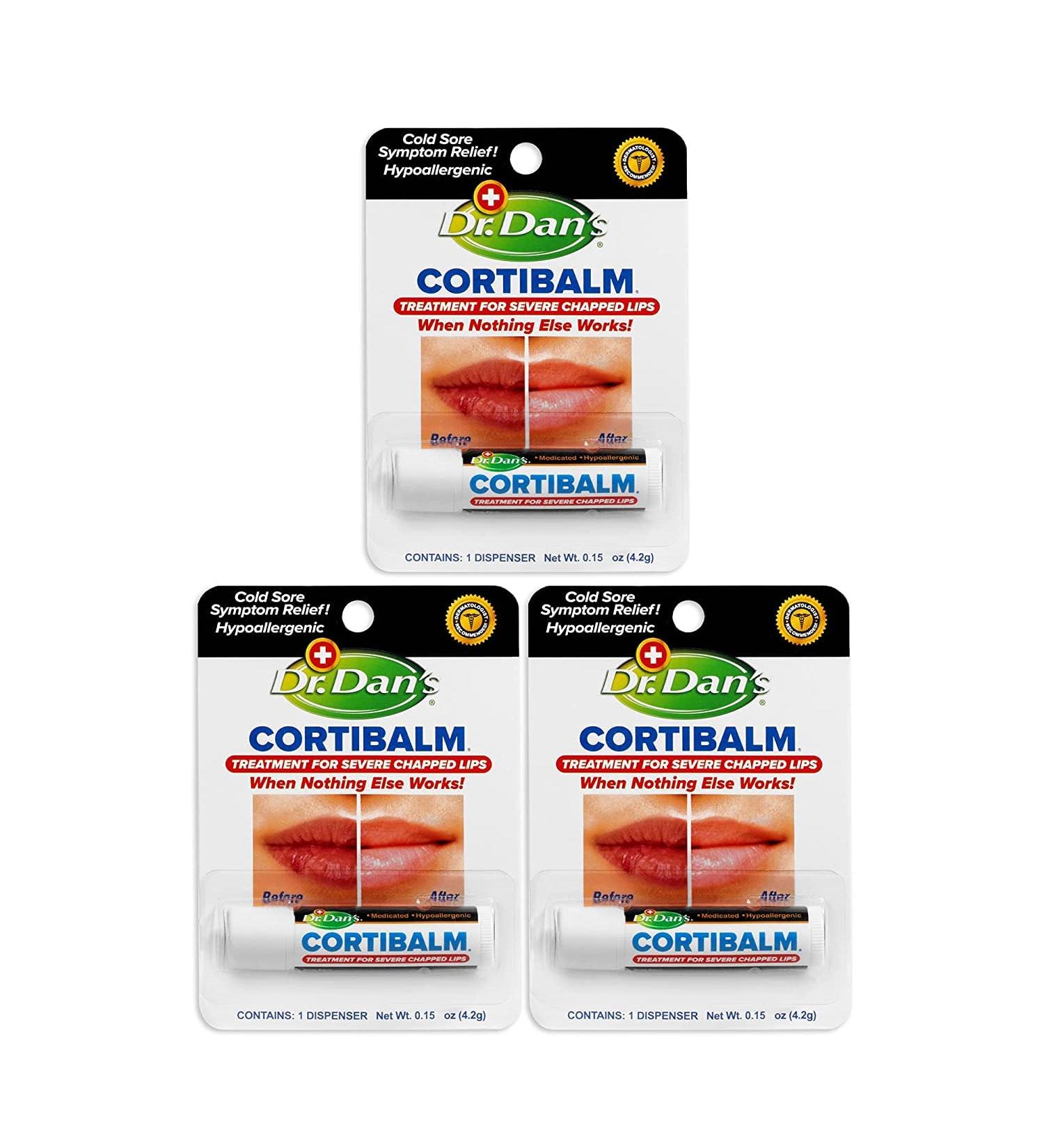 Dr. Dans CortiBalm Lip Balm for Chapped Lips - 0.14 Oz (3 pack). Personal Healthcare/Health Care