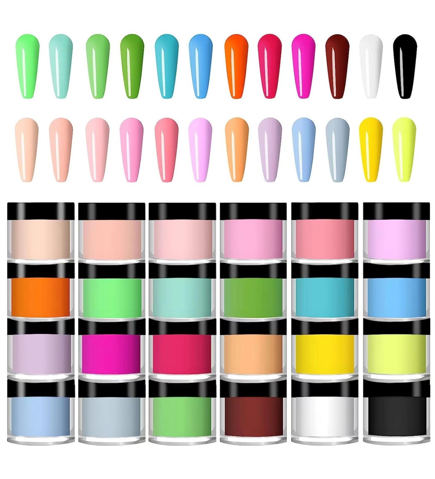 24 Color Acrylic Nail Powder Set - Nail Art DIY French Extensions & 3D Designs - Perfect Gift for Women - Buy Online on GoSupps.com
