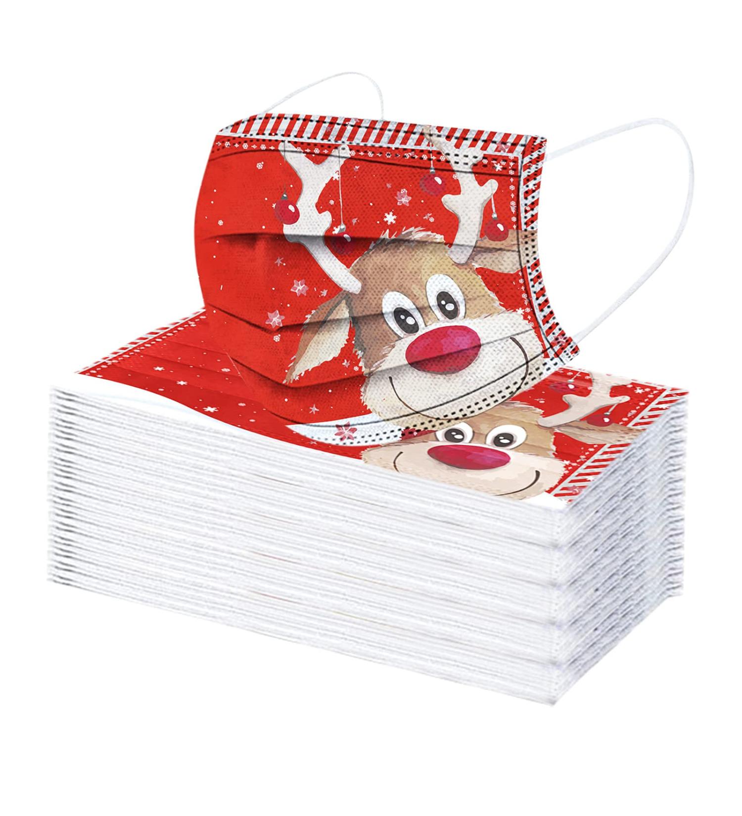 AMDOLE 50-Pack Santa Clutch Mundschutz - Disposable 3-Layer Christmas Print Face Masks for Adults | Mouth & Nose Protection Scarf | Festive Neck Gaiter for Men & Women - Buy Online on GoSupps.com