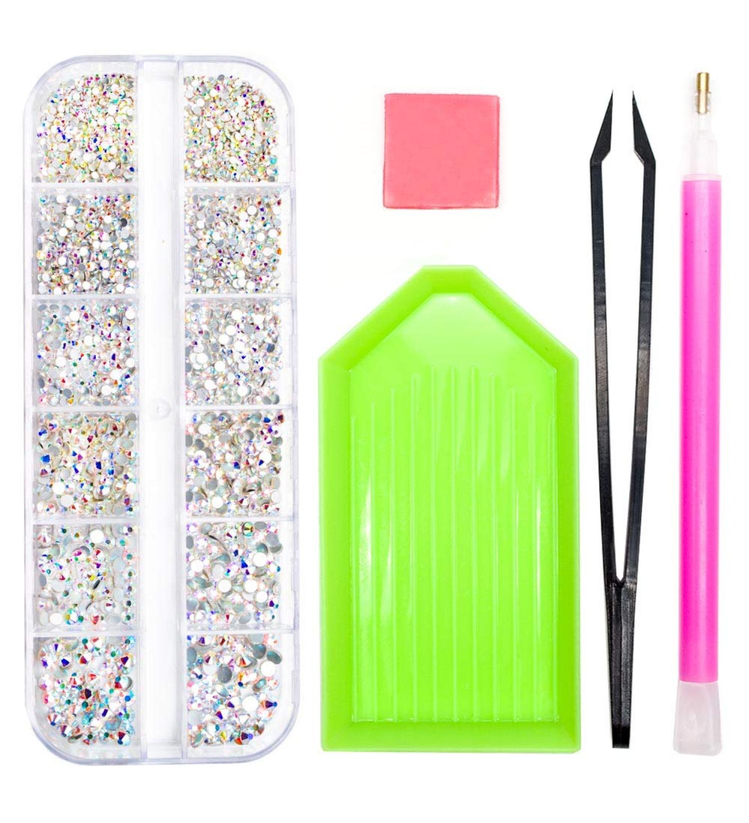 2320 Pieces Crystals Glass AB Nail Art Rhinestones with Storage Organizer Box - Nail Gems Stones Kit - Buy Online on GoSupps.com