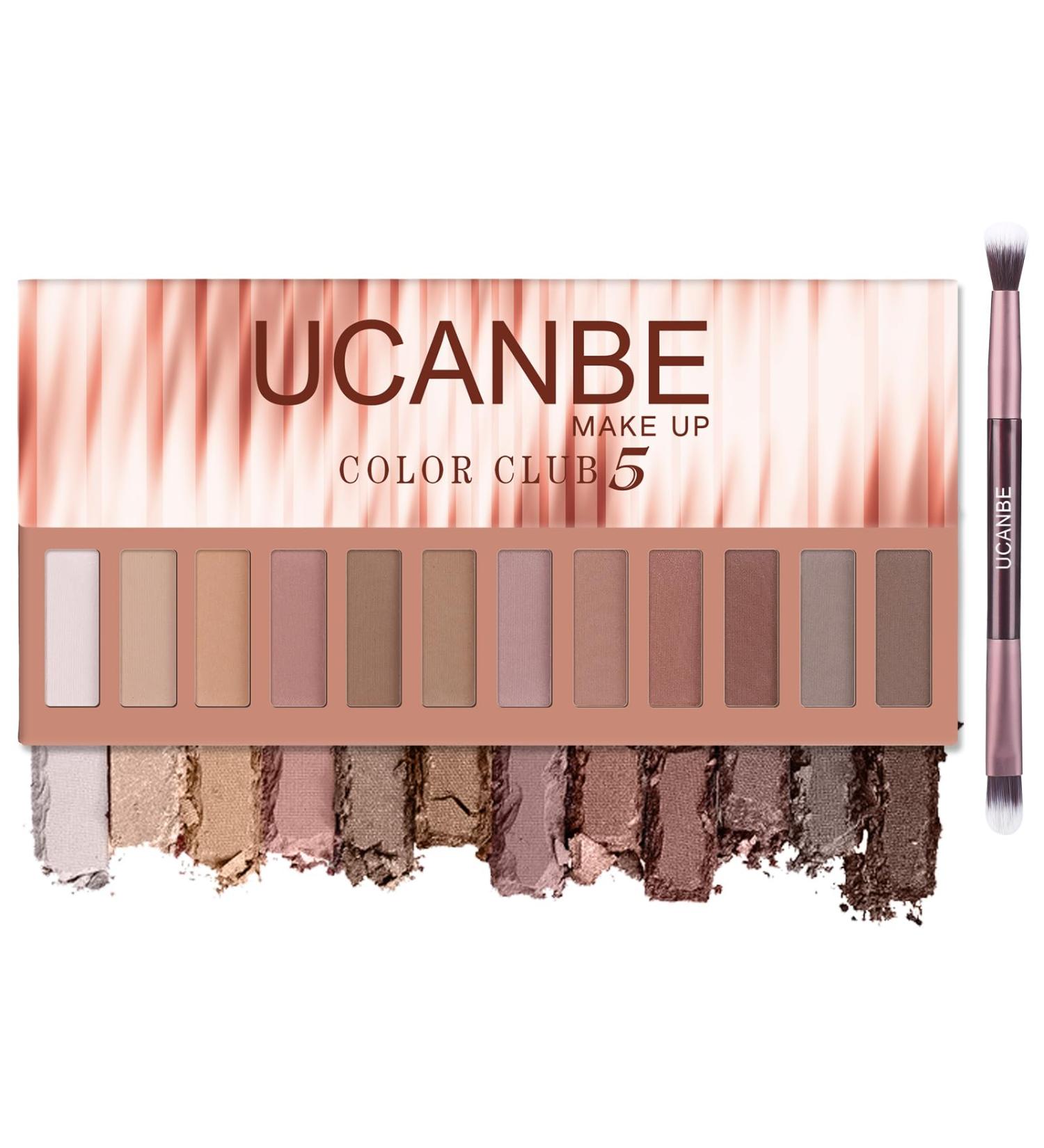 Ucanbe Eyeshadow Palette - 12 High Pigment Colors Matte & Shimmer Waterproof Makeup with Brush - Buy Online on GoSupps.com
