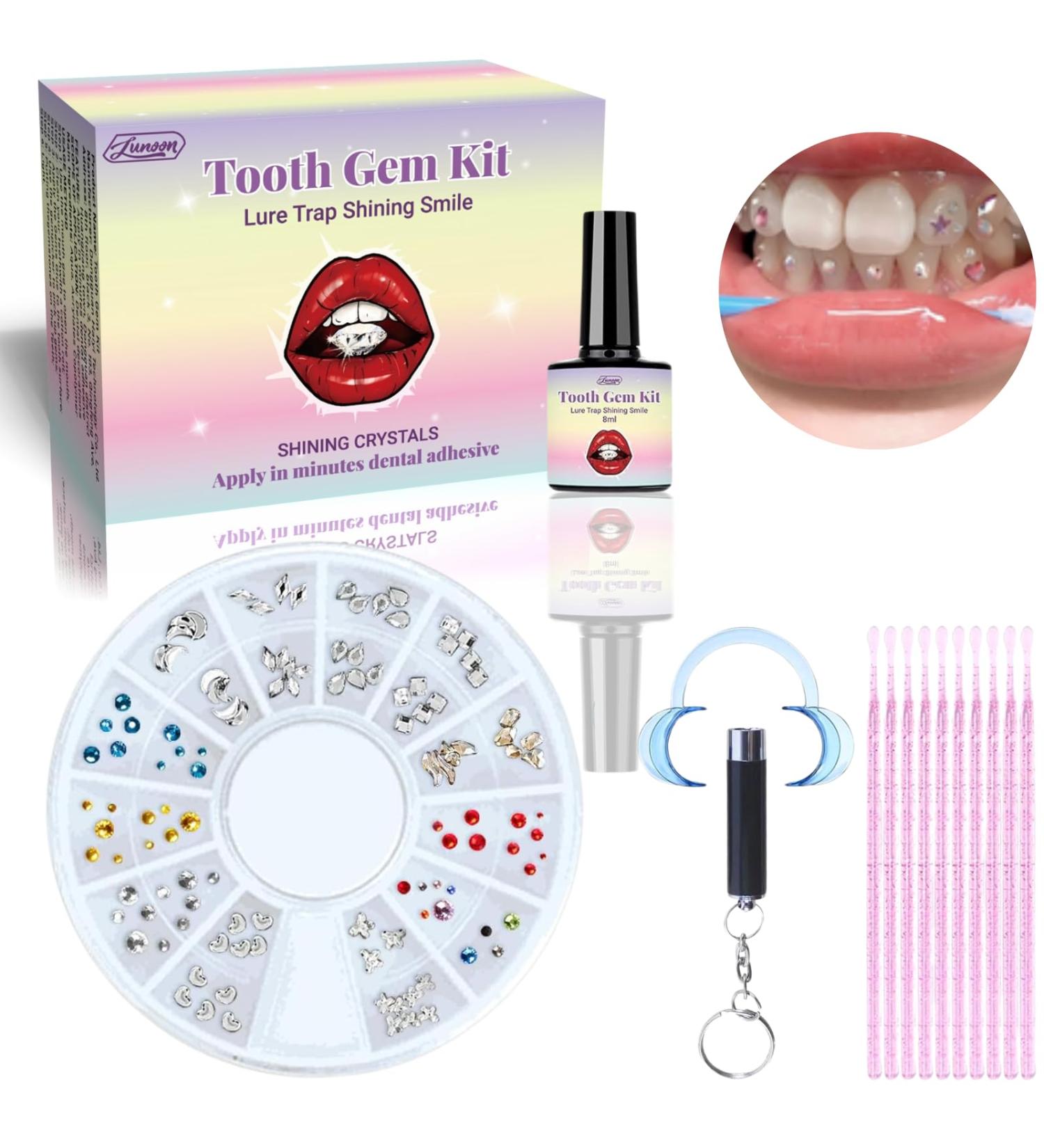 DIY Tooth Gem Kit | 120 Sparkling Crystals | Professional Teeth Jewelry Starter Kit for Fashionable Smiles - Buy Online on GoSupps.com