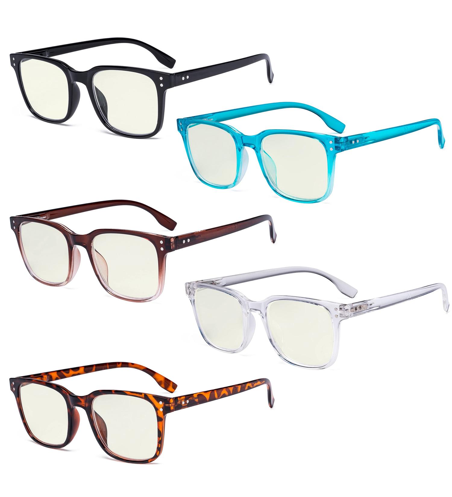 Eyekepper 5-Pack Large Blue Light Filter Glasses for Women - Stylish Computer & Reading Glasses +2.75 - Blue Light Blocking Protection - Buy Online on GoSupps.com