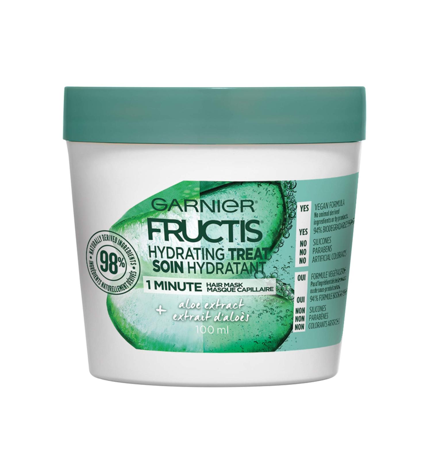 Garnier Fructis Hydrating 1 Minute Hair Mask with Aloe Extract 3.4 fl oz - Pack of 3 - Buy Online on GoSupps.com
