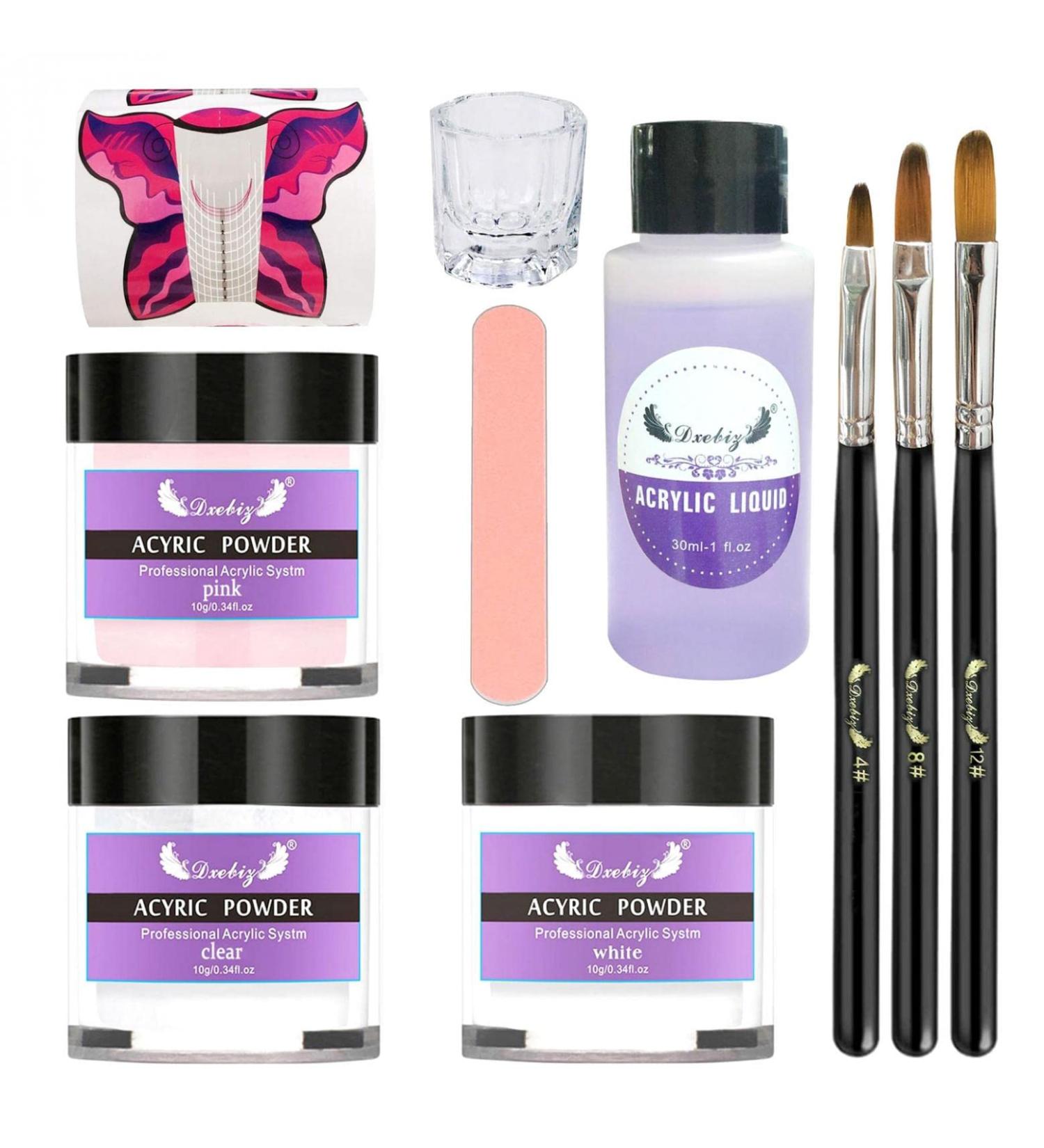 Buy Acrylic Nail Set - 3 Color Acrylic Powder Nails | Premium Quality - One Size #02 - International Shipping Available - Buy Online on GoSupps.com