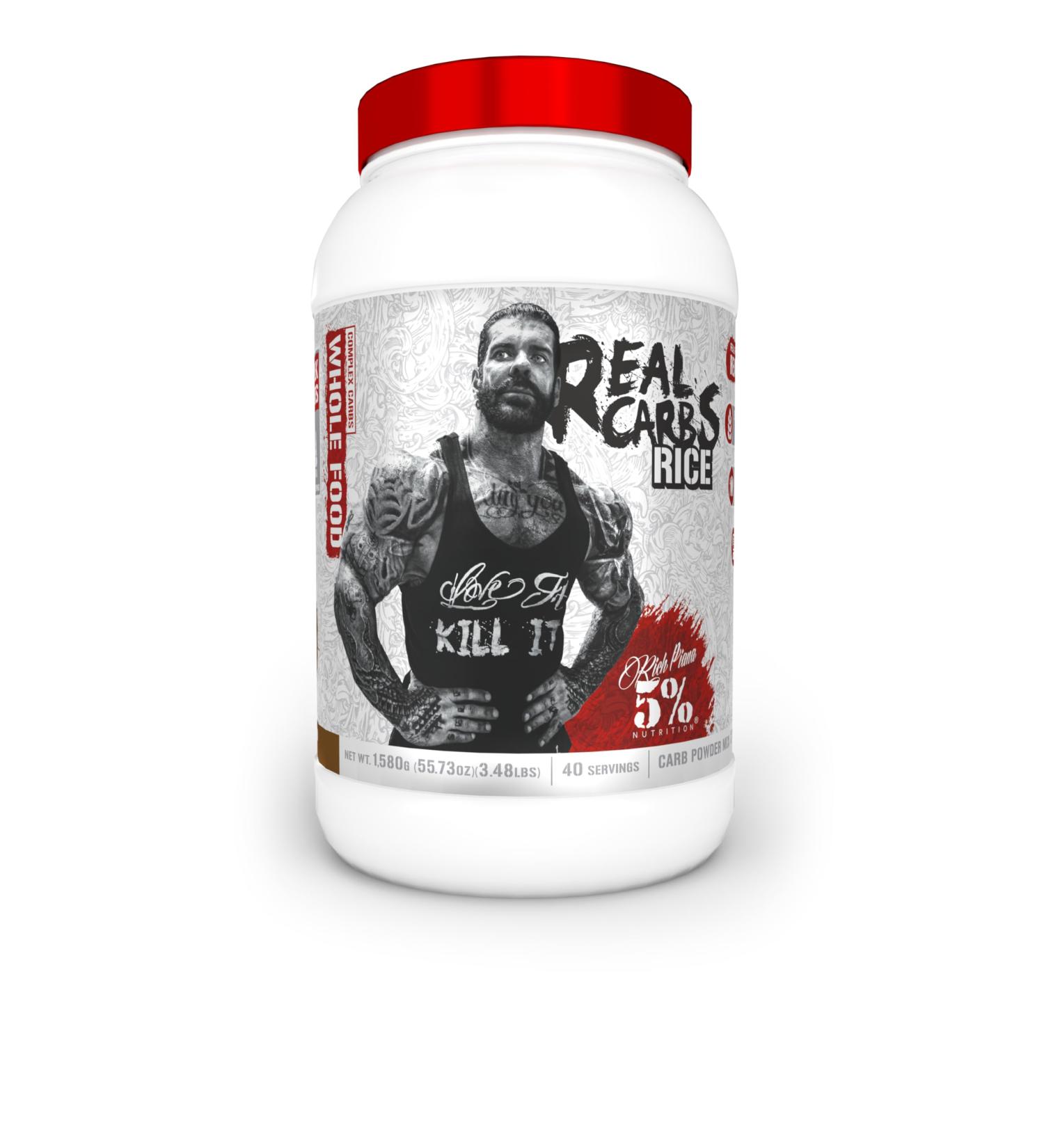 5% Nutrition Rich Piana Real Carbs - Cocoa Heaven | Complex Carbohydrates for Pre/Post-Workout Recovery | 3.5 lb - 40 Servings - Low Glycemic Energy - Buy Online on GoSupps.com