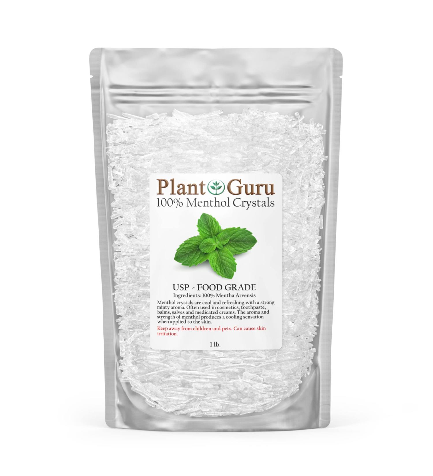 1 lb. Menthol Crystals - 100% Pure Natural Mentha Arvensis - USP Food Grade for Cosmetics, Salves, Balms, Creams, & Soap Making - Buy Online on GoSupps.com