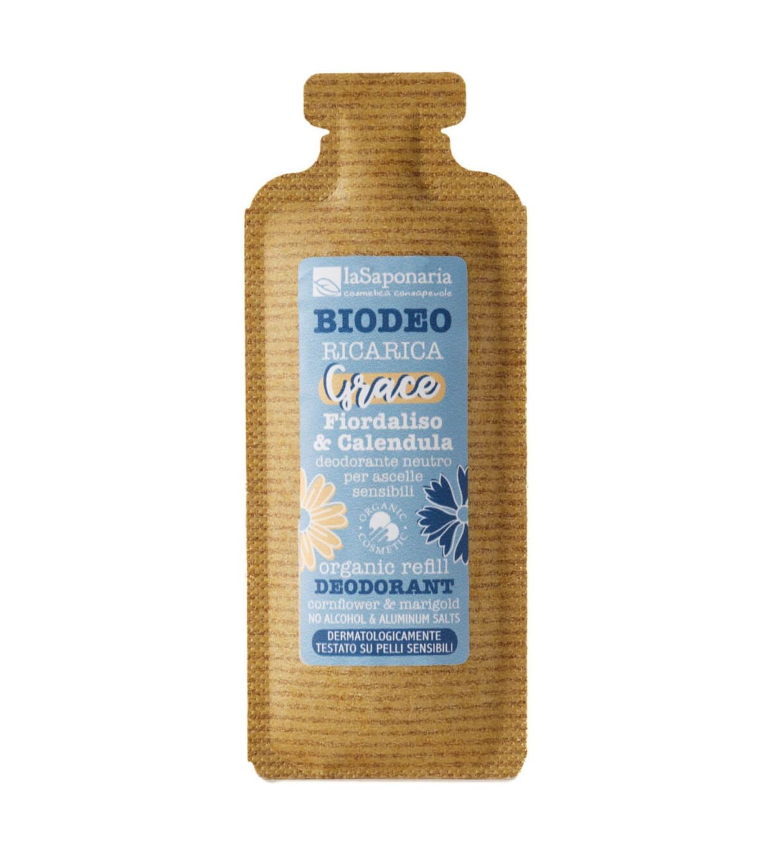  La Saponaria La Saponaria | Grace Biodeo Refill Neutral deodorant for sensitive underarms cornflower and calendula 40 ml - Buy Online on GoSupps.com