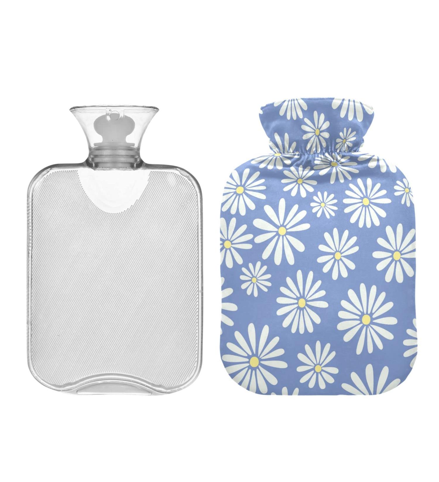 Mnsruu 2L Hot Water Bottle with Soft Cover - Daisy Flowers | Perfect Christmas Gift for Women & Kids - Buy Online on GoSupps.com