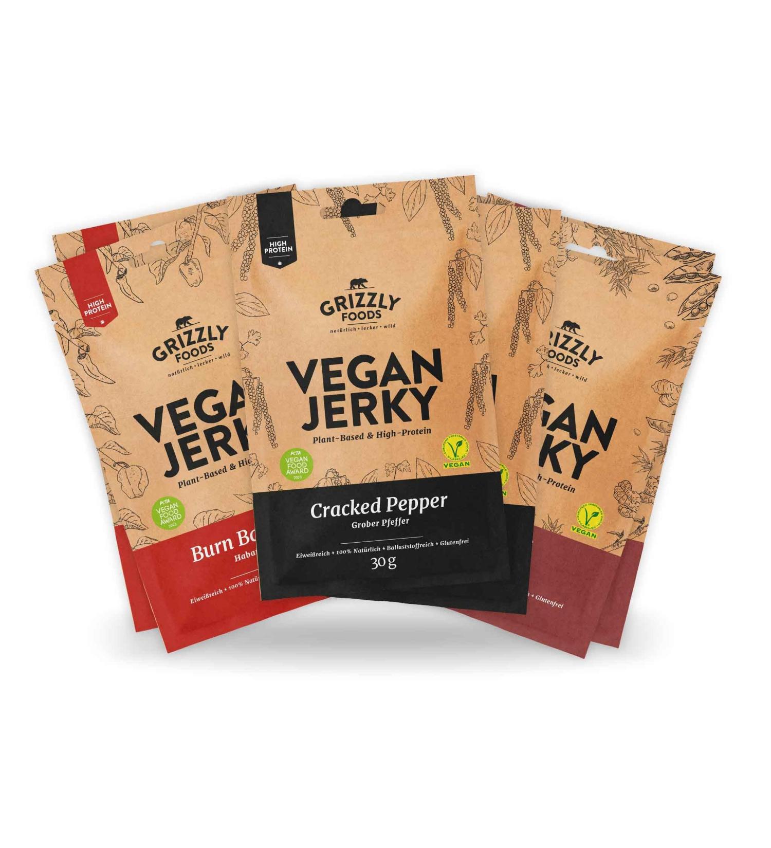 Premium Vegan Jerky Set - 3 Flavors 360g Dried Meat Alternative | International Shipping - Buy Online on GoSupps.com