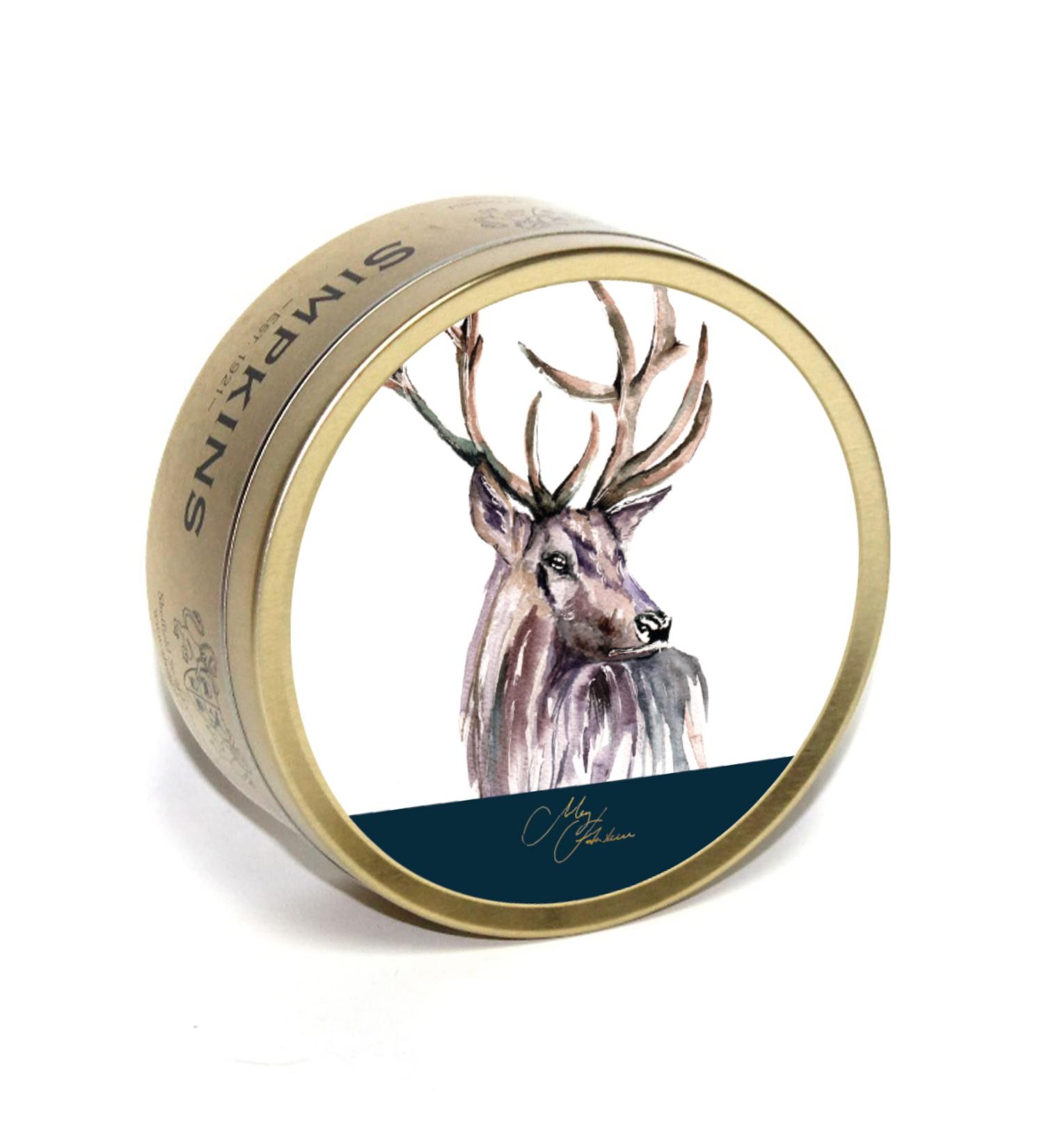 Simpkins - Meg Hawkins - Highland Stag Tin with Mixed Fruit Drops - Travel Sweets 175g - Pack of 1