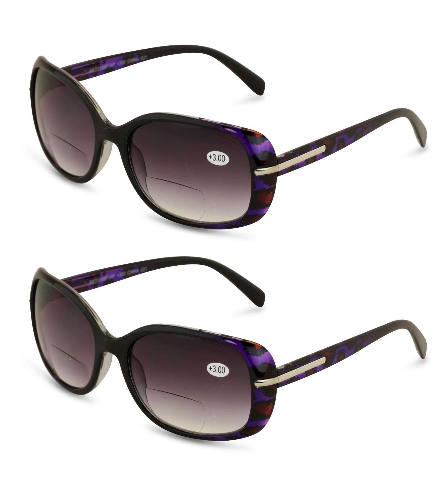 Buy 2 Pairs Women's Bifocal Reading Sunglasses - Vintage Outdoor Purple 2.0x - Stylish & Functional - Buy Online on GoSupps.com