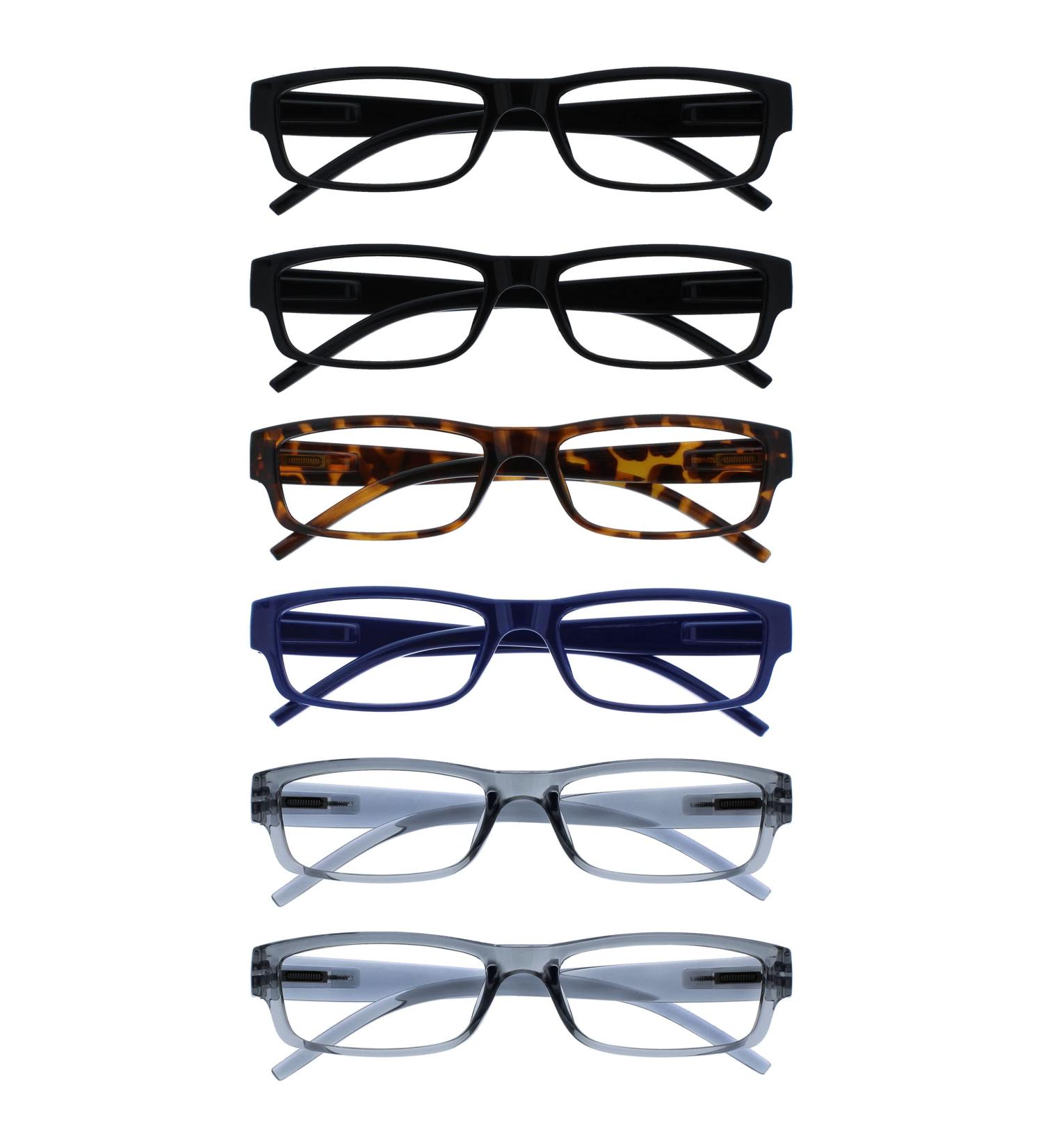 Opulize Unisex Ace Reading Glasses +1.00 Magnification | Buy Black Brown Dark Blue & Grey | International Shipping Available - Buy Online on GoSupps.com